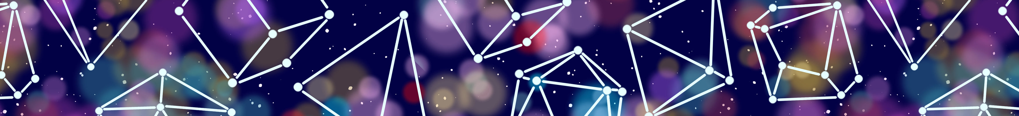 Starry Dice surface pattern close up featuring constellation drawn dice on a nebula background with shades of blues, purples, red and yellows.