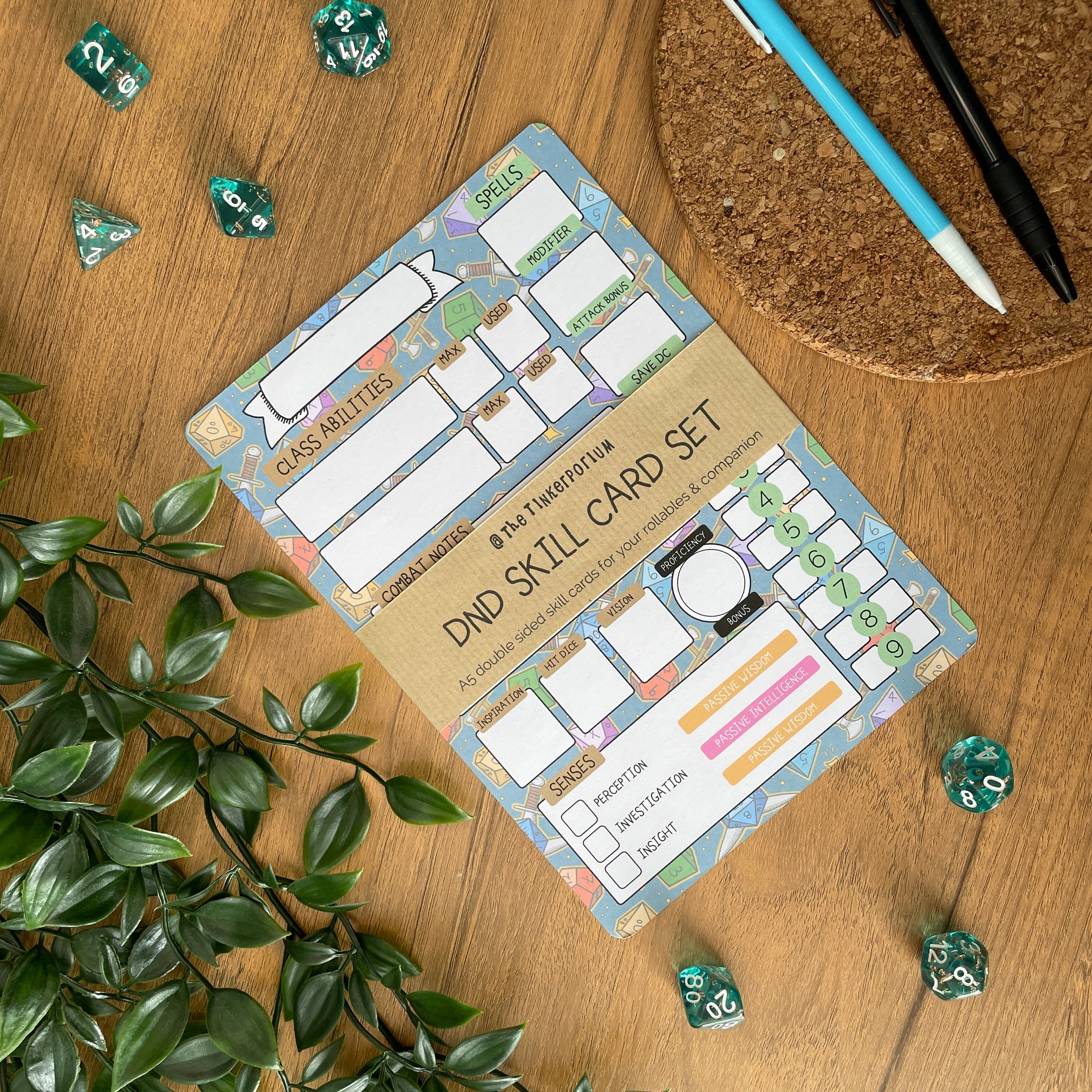 An Adventurer's Life A5 D&D5e Skill Card set