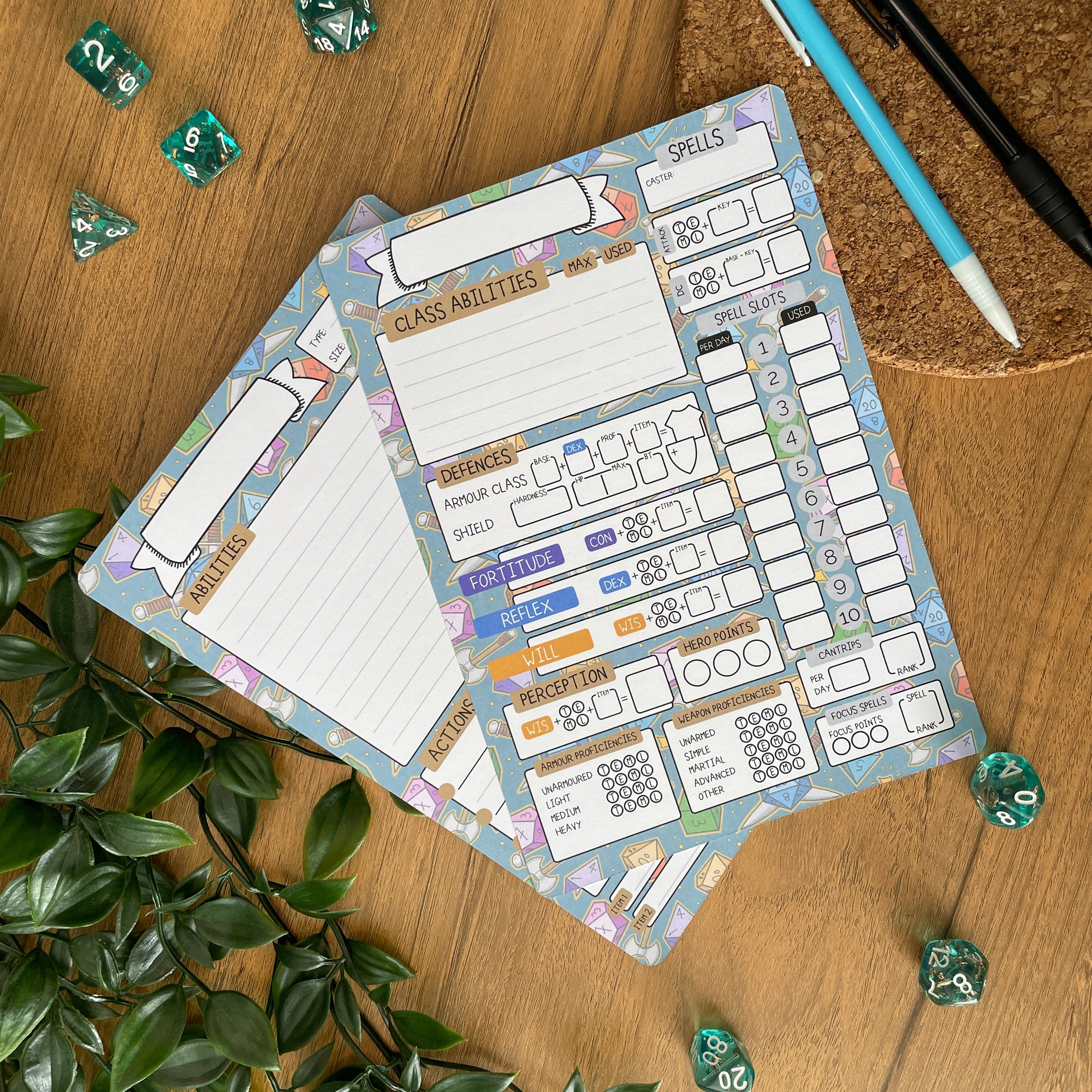 An Adventurer's Life A5 Pathfinder Skill Card set