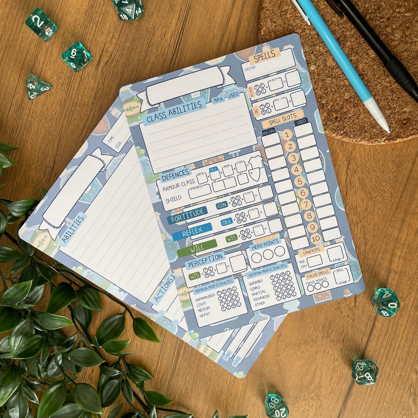 Potion Bottle A5 Pathfinder Skill Card set