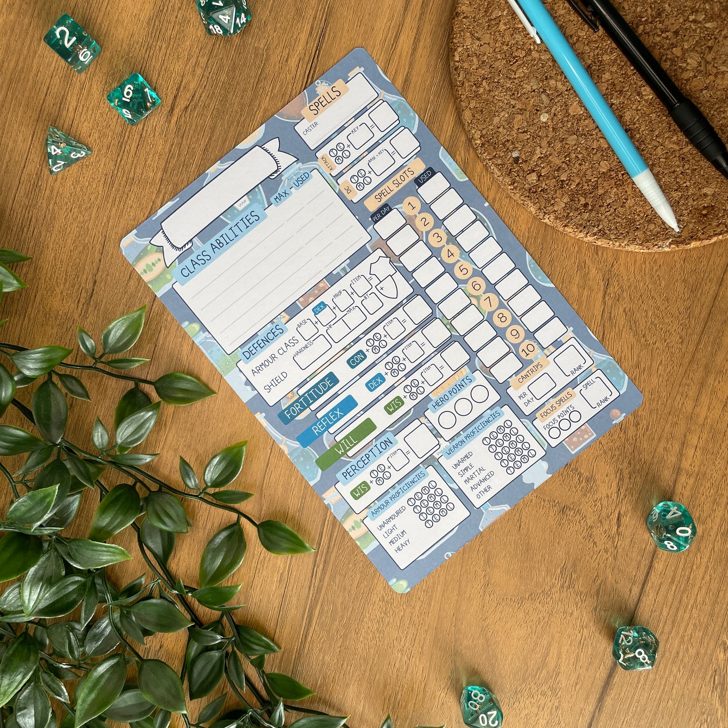 Potion Bottle A5 Pathfinder Skill Card set