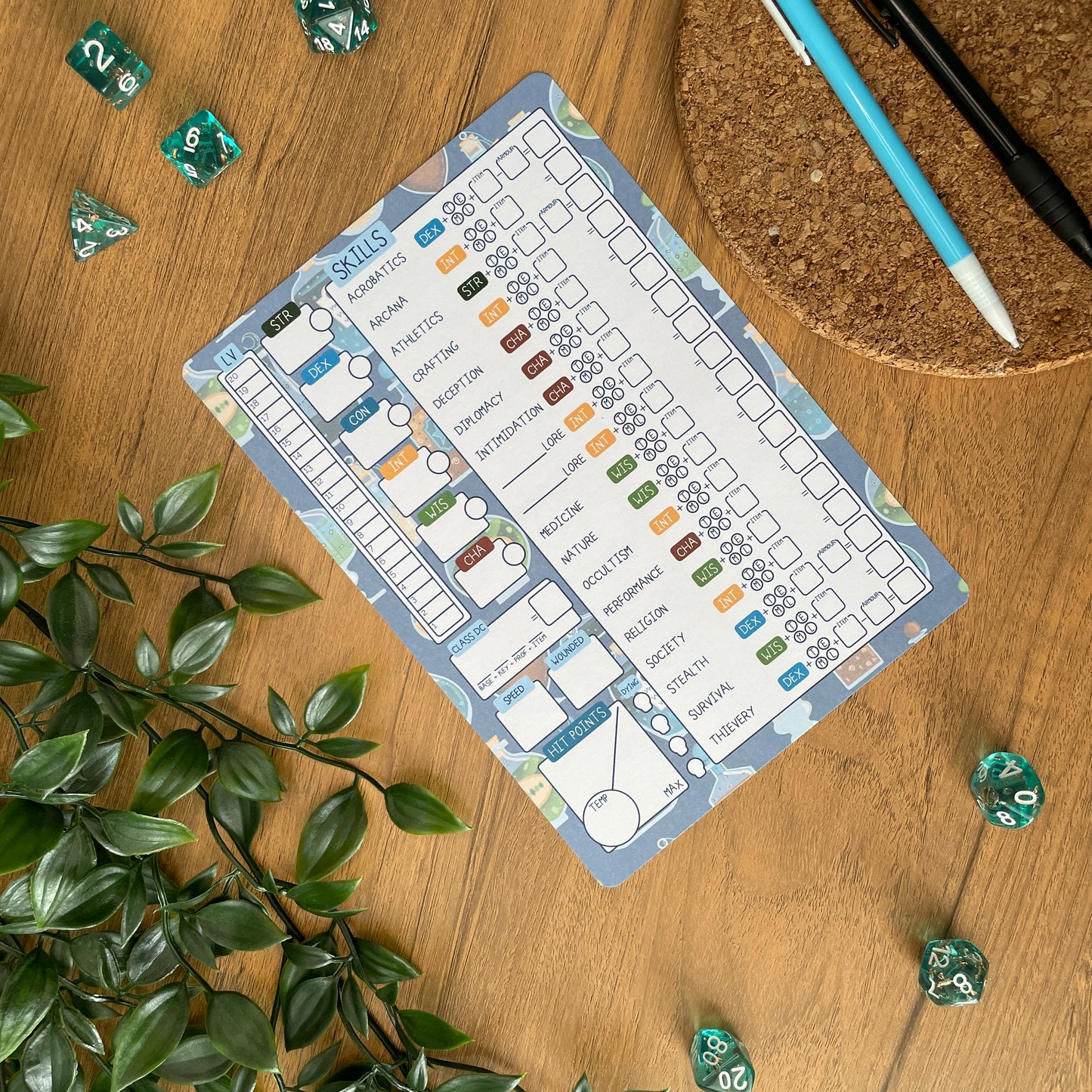 Potion Bottle A5 Pathfinder Skill Card set