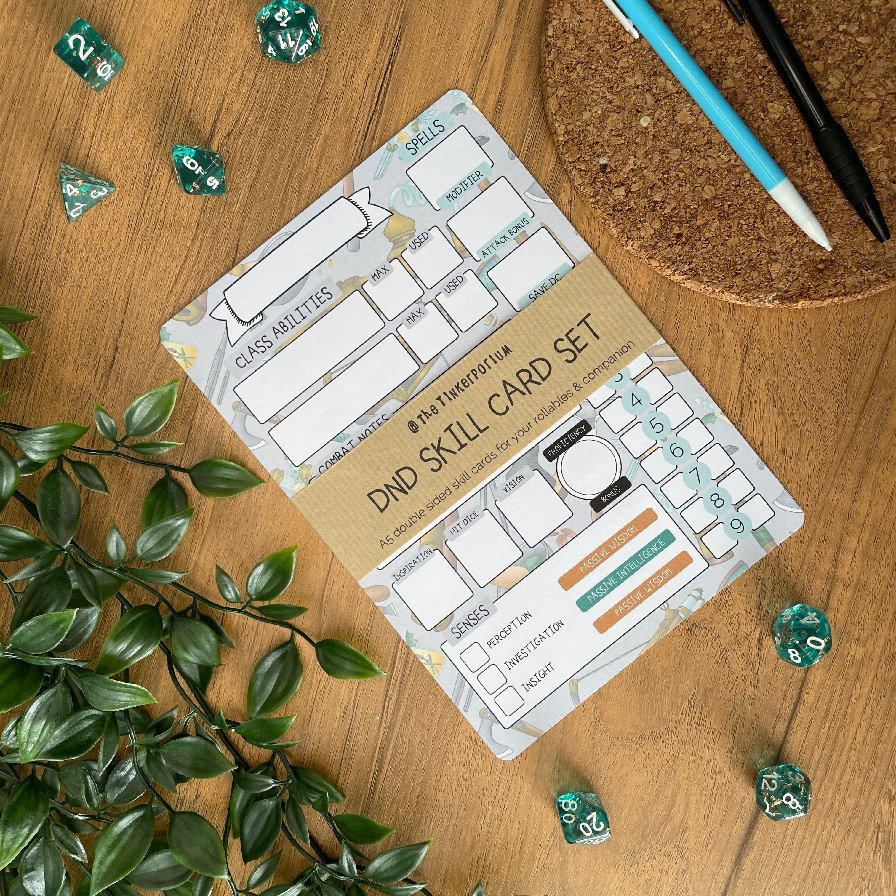 Artificer's Workshop A5 D&D5e Skill Card set