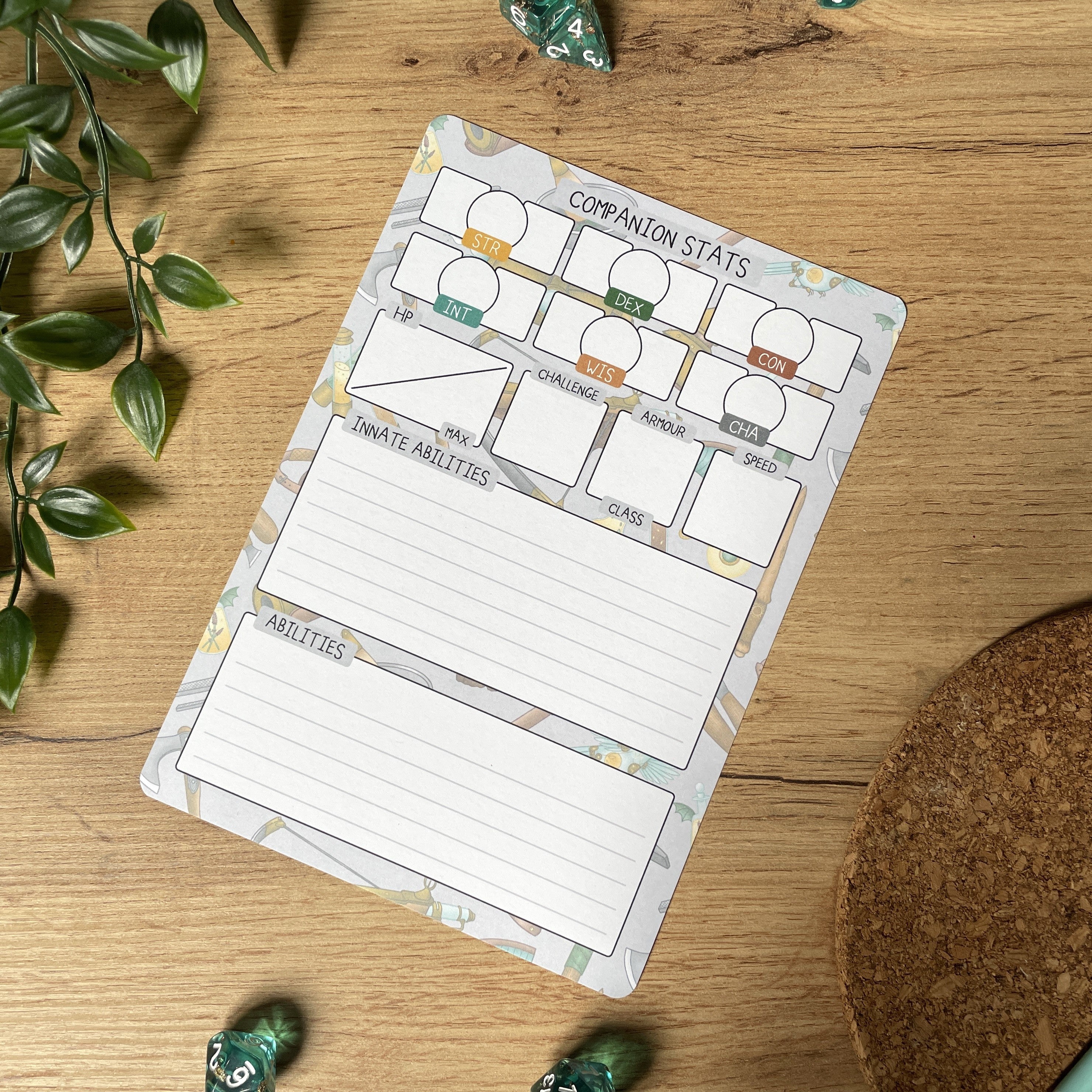 Artificer's Workshop A5 D&D5e Skill Card set