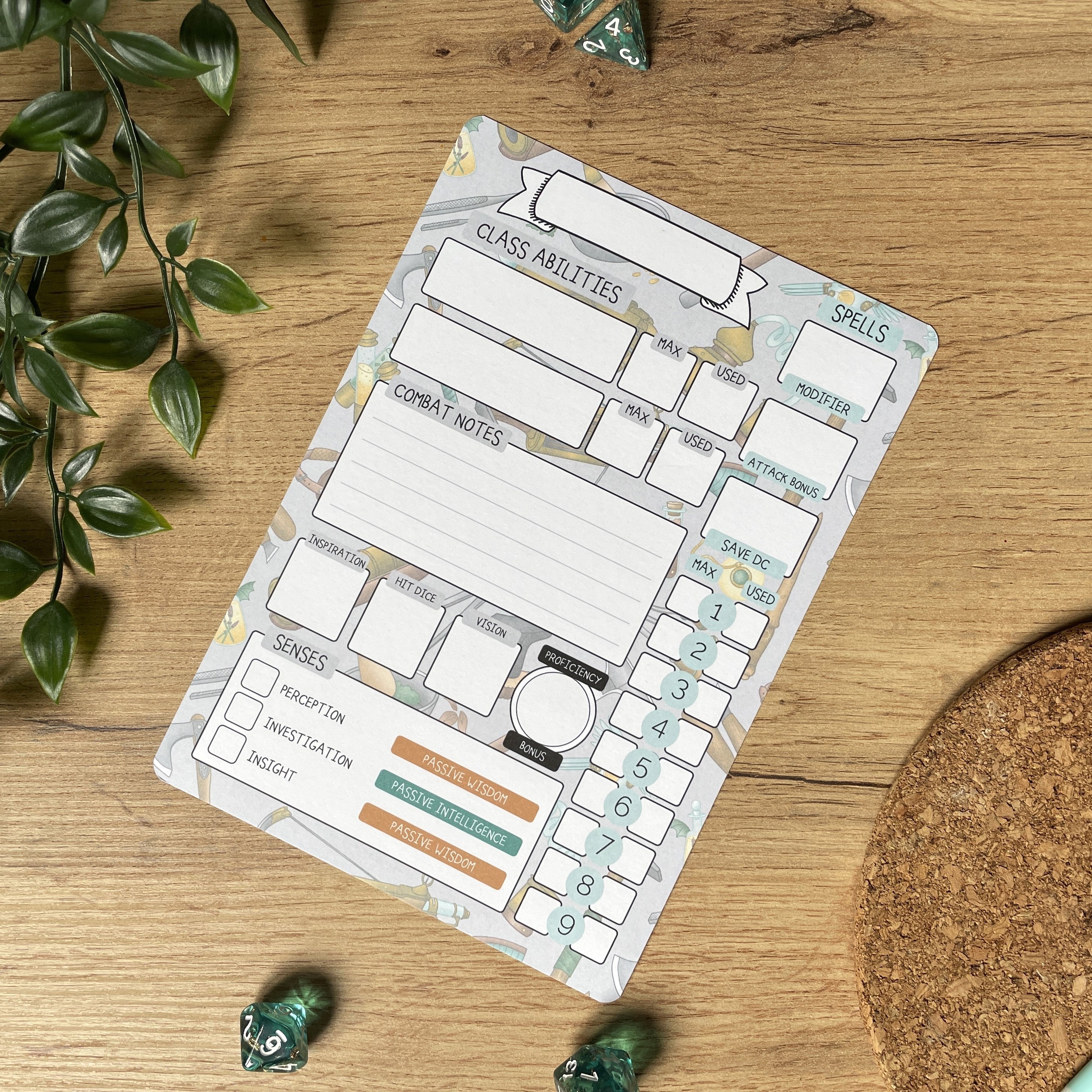 Artificer's Workshop A5 D&D5e Skill Card set