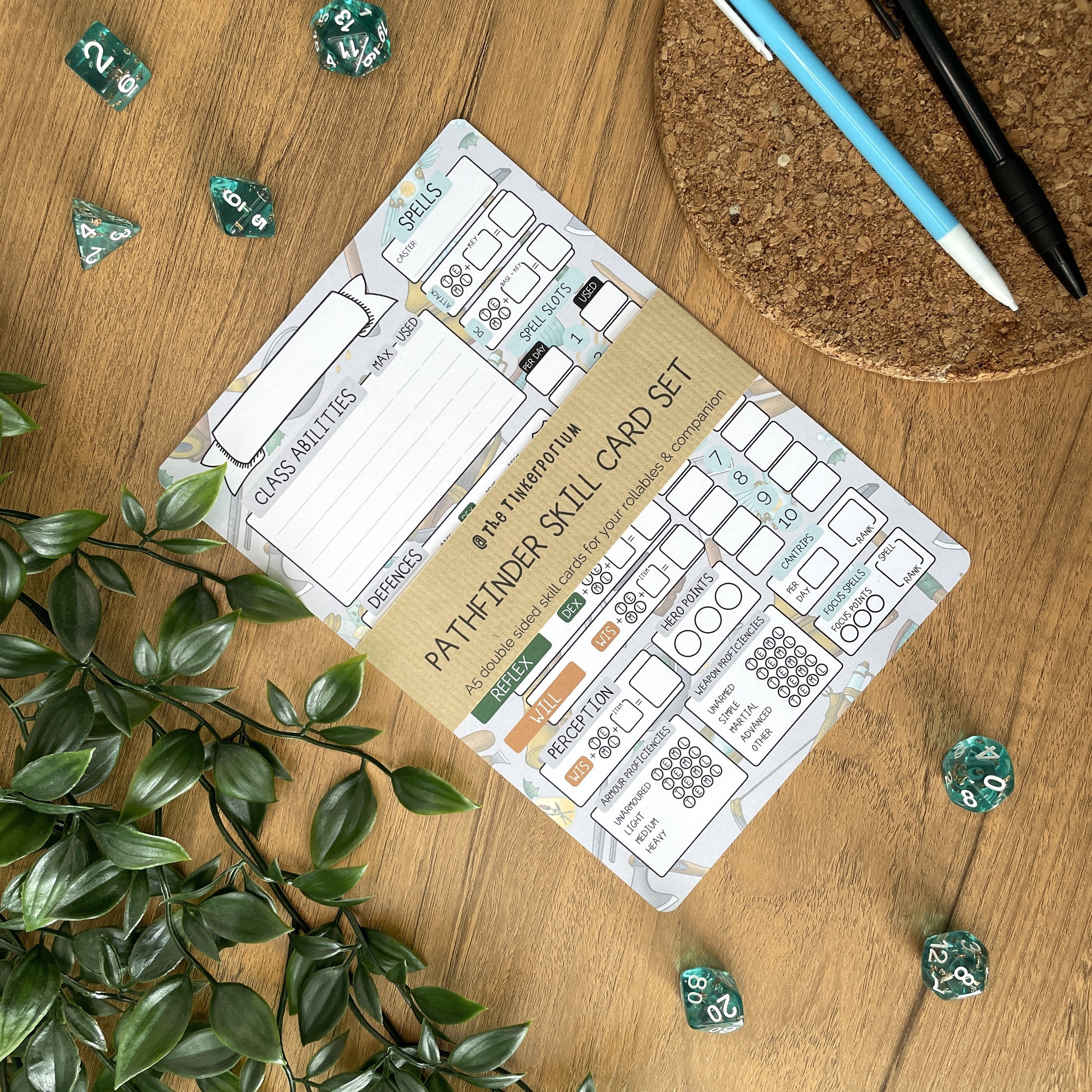 Artificer's Workshop A5 Pathfinder Skill Card set