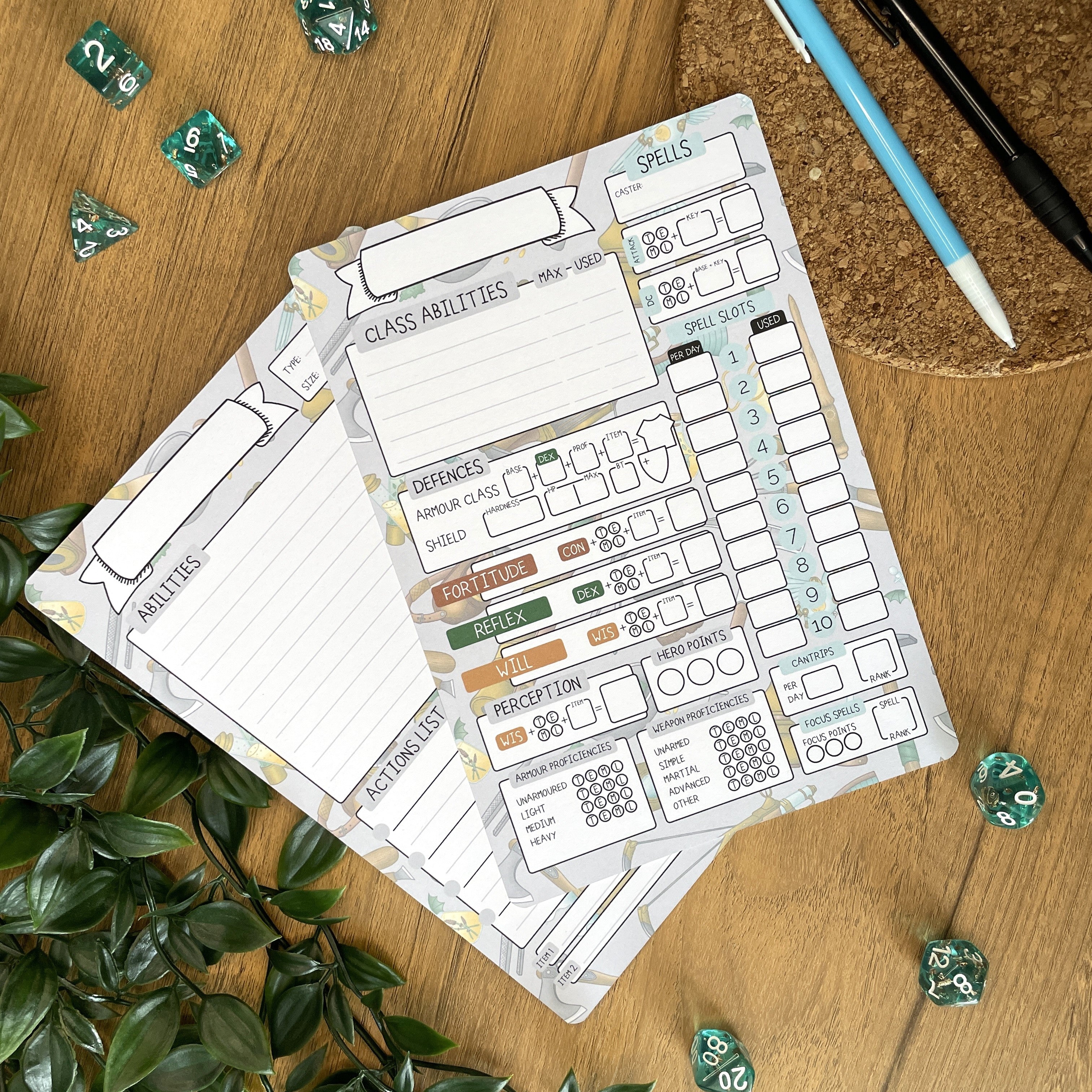 Artificer's Workshop A5 Pathfinder Skill Card set