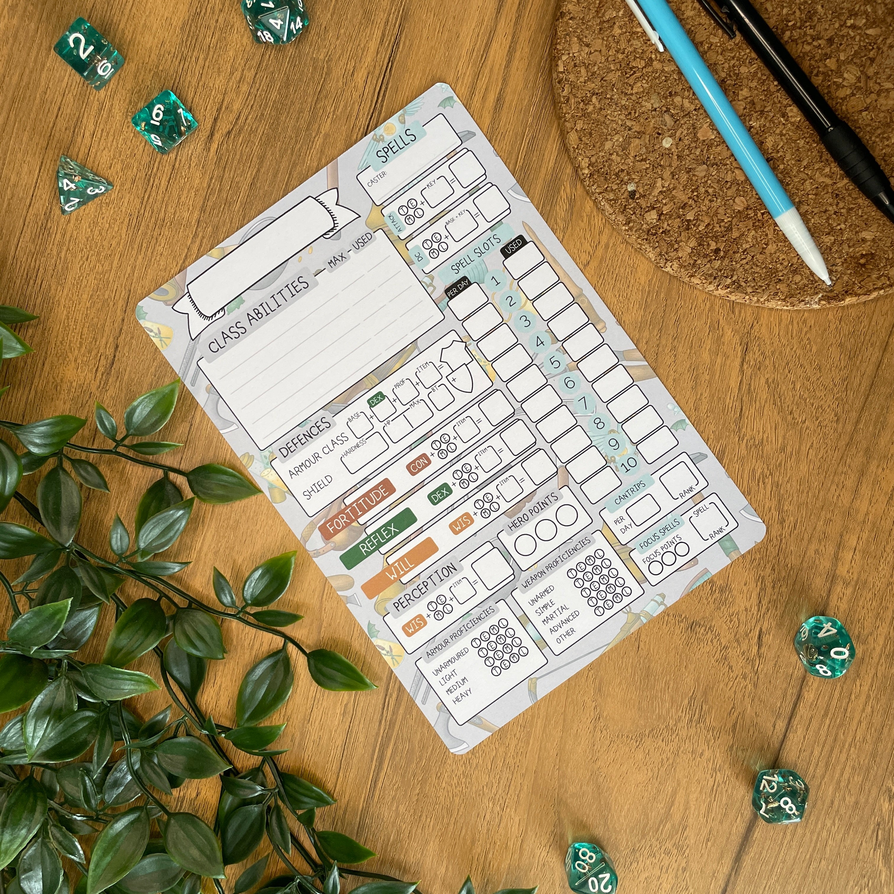 Artificer's Workshop A5 Pathfinder Skill Card set