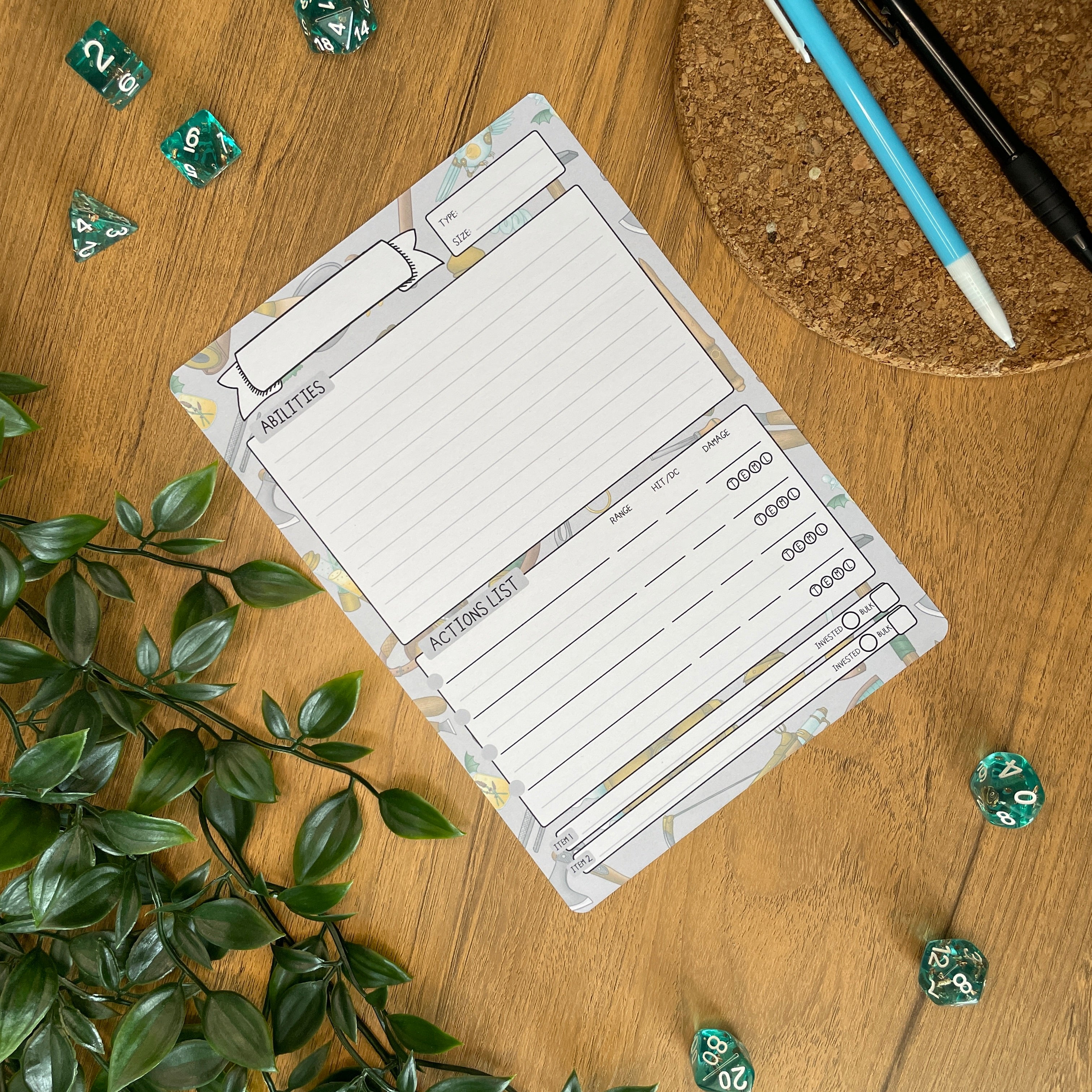 Artificer's Workshop A5 Pathfinder Skill Card set