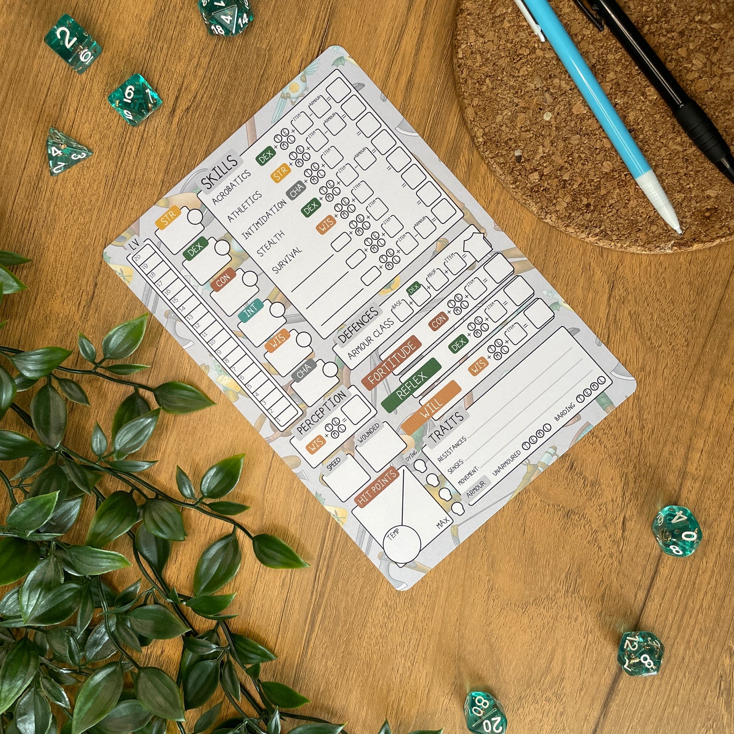 Artificer's Workshop A5 Pathfinder Skill Card set