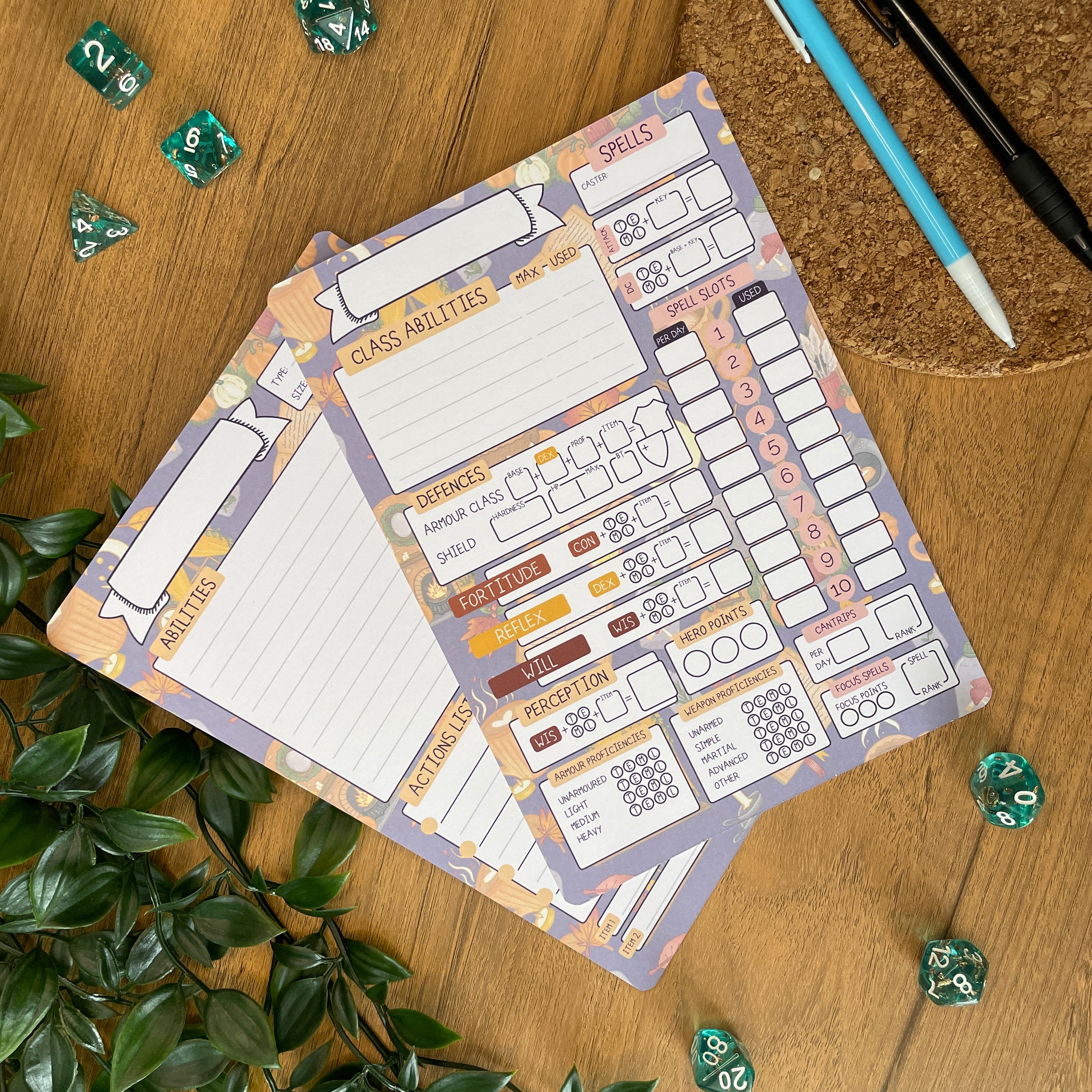 Autumn Cosiness A5 Pathfinder Skill Card set