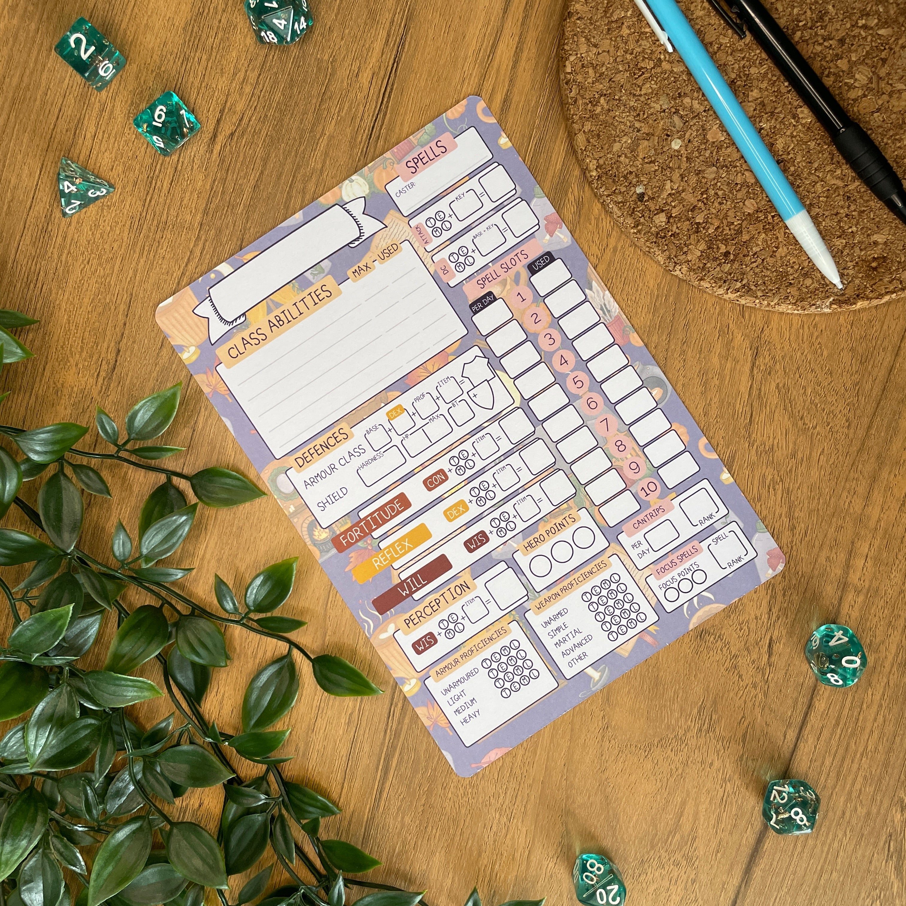 Autumn Cosiness A5 Pathfinder Skill Card set