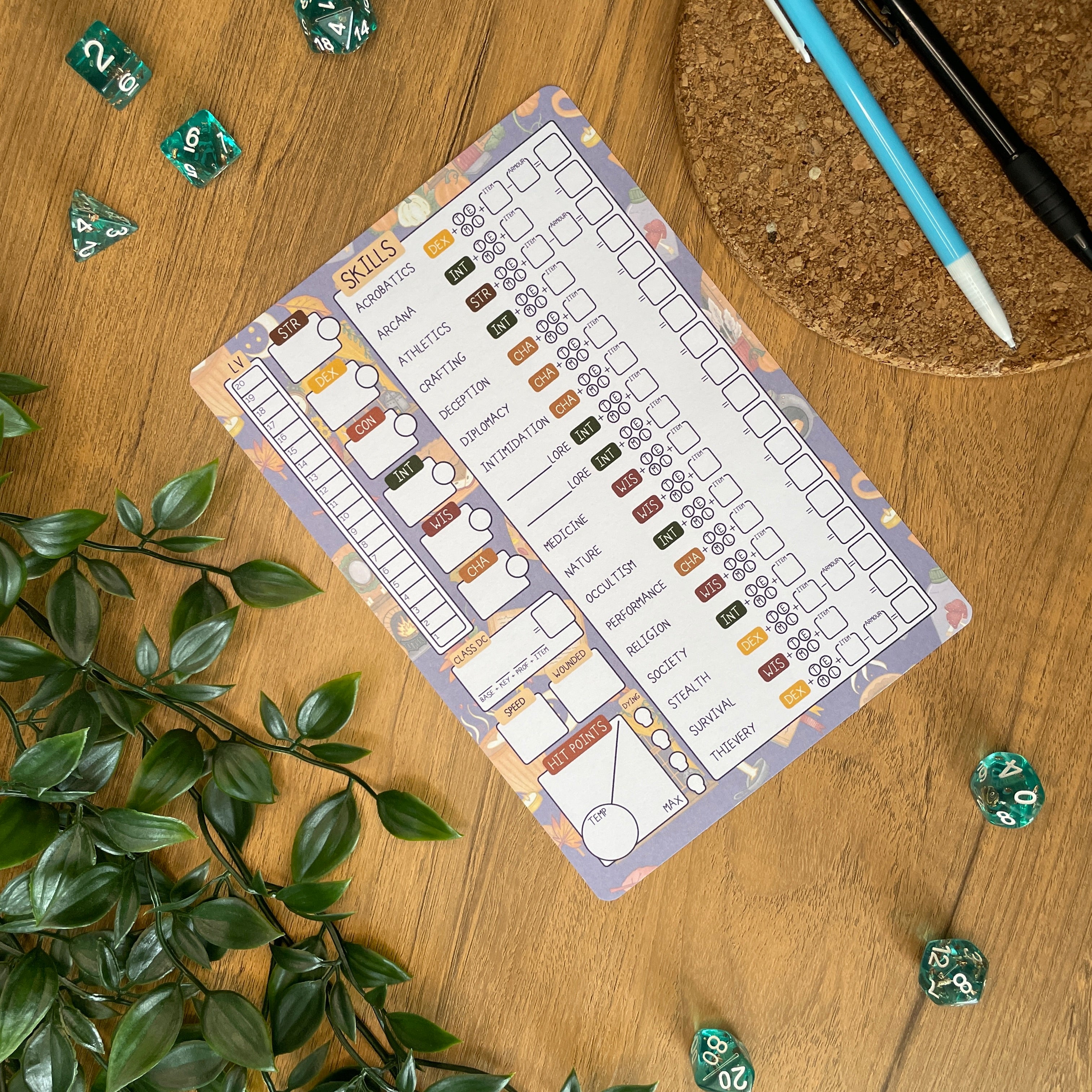 Autumn Cosiness A5 Pathfinder Skill Card set