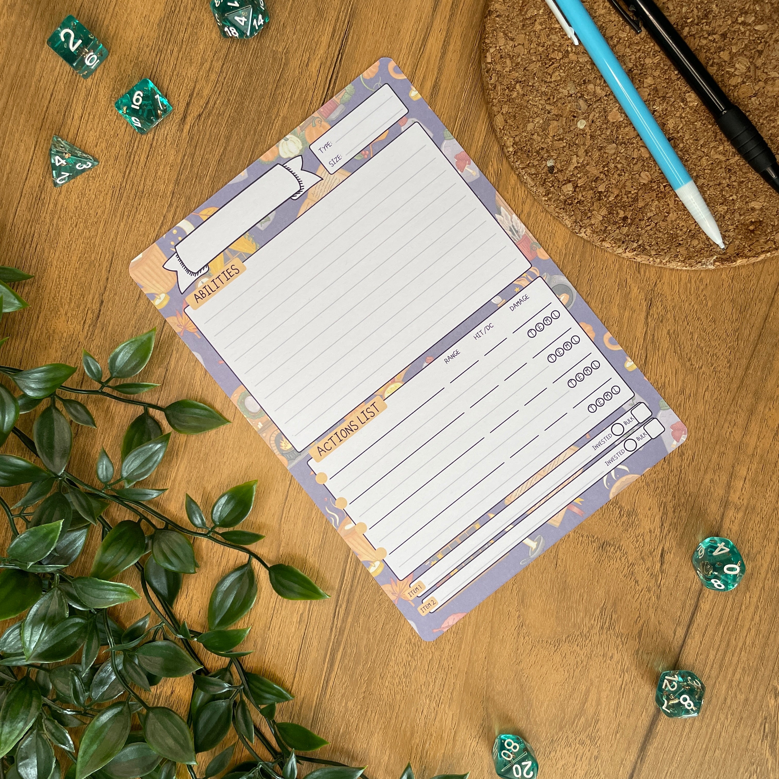 Autumn Cosiness A5 Pathfinder Skill Card set