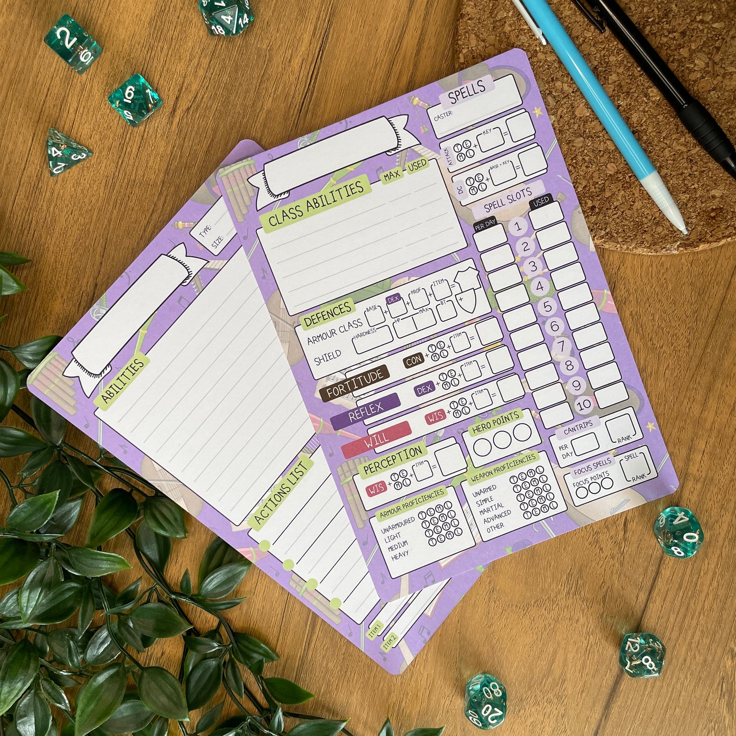 Bardic Musings A5 Pathfinder Skill Card set