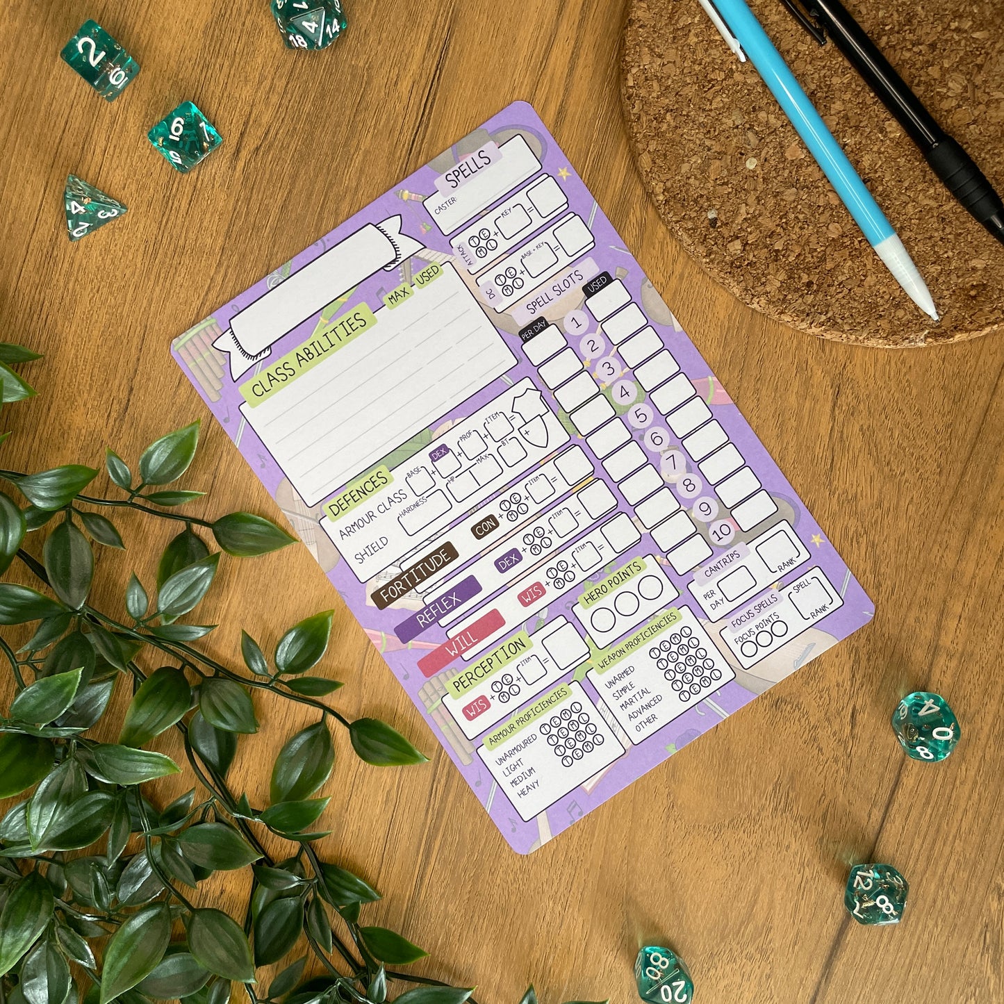 Bardic Musings A5 Pathfinder Skill Card set