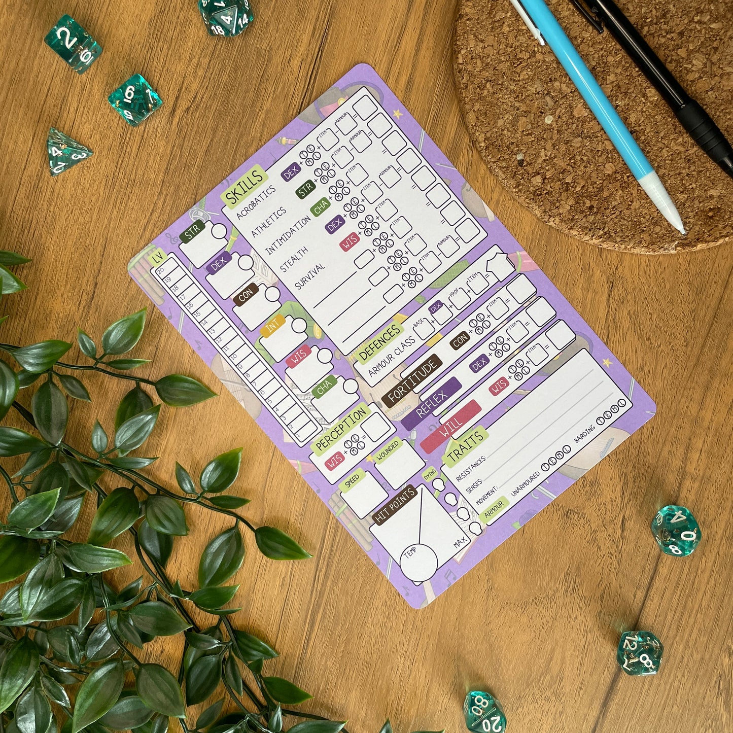 Bardic Musings A5 Pathfinder Skill Card set