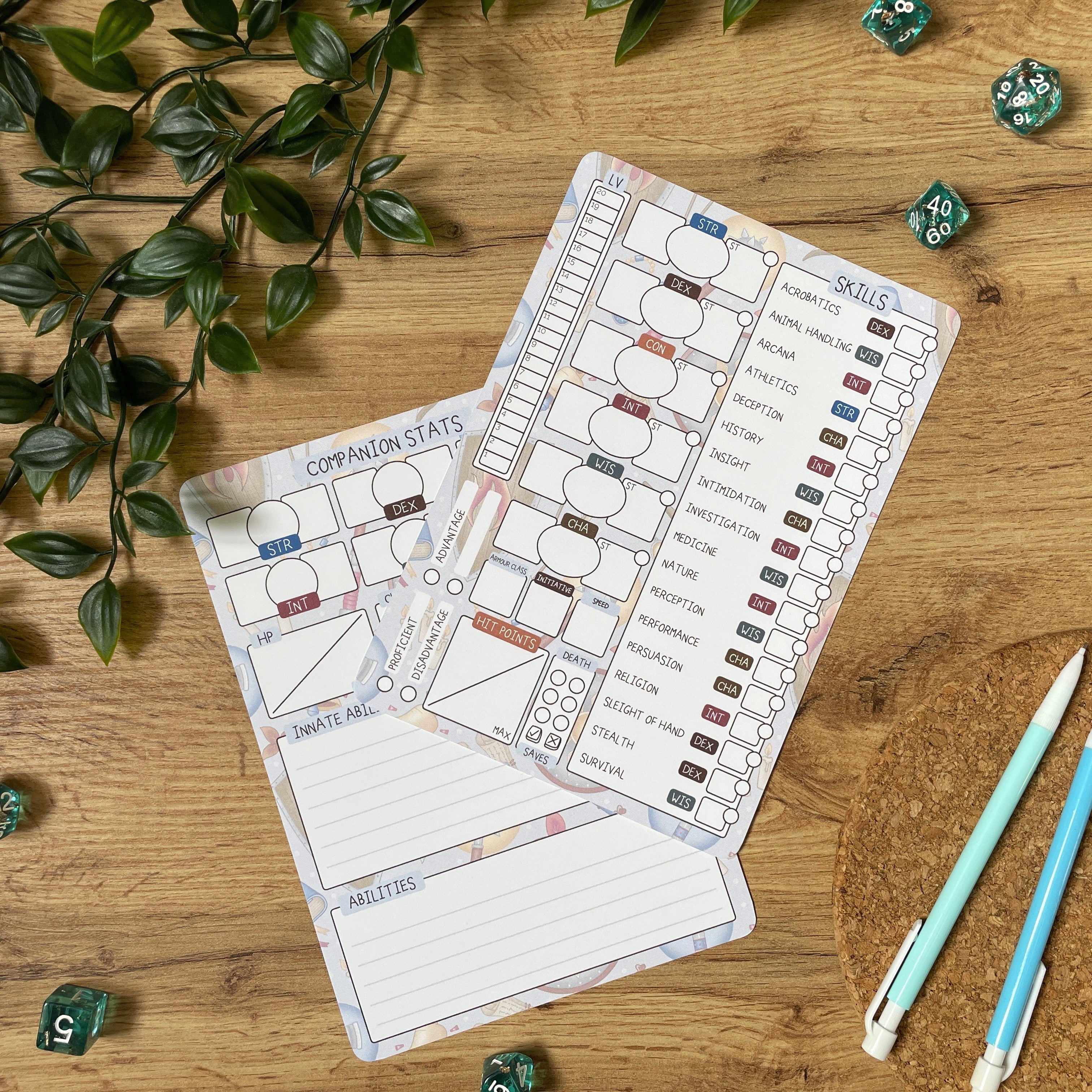 Cleric's Doctrine A5 D&D5e Skill Card set