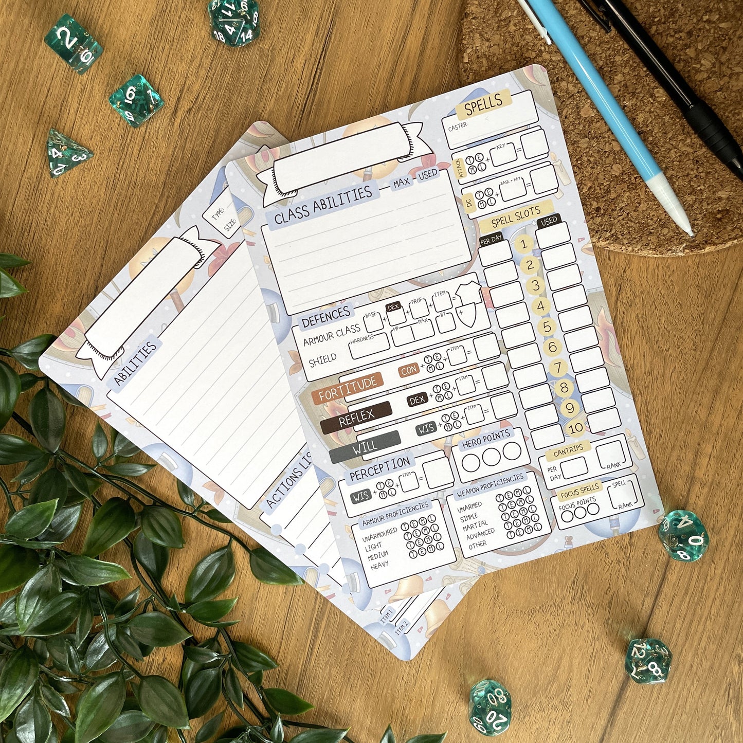 Cleric's Doctrine A5 Pathfinder Skill Card set