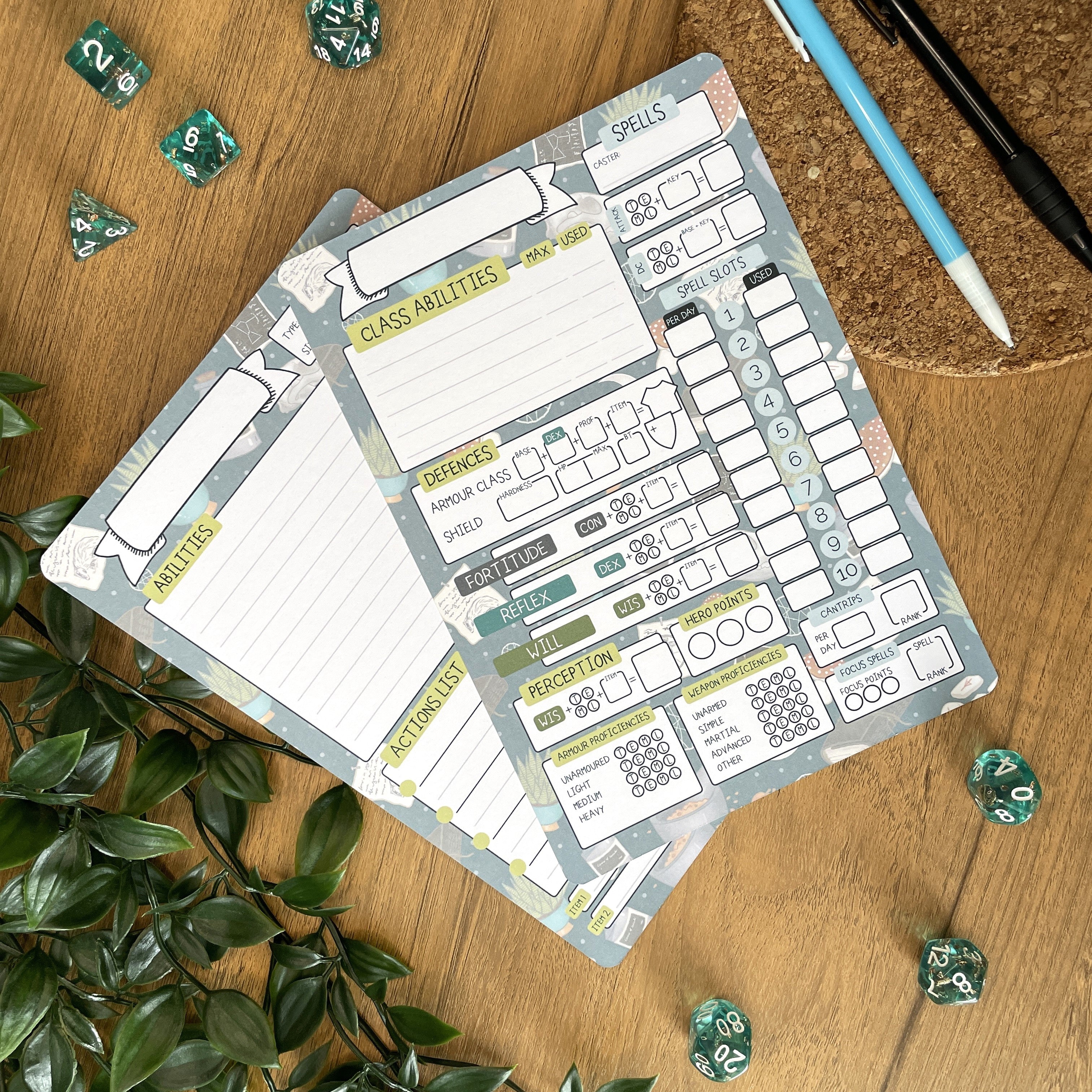 Druidic Nature A5 Pathfinder Skill Card set