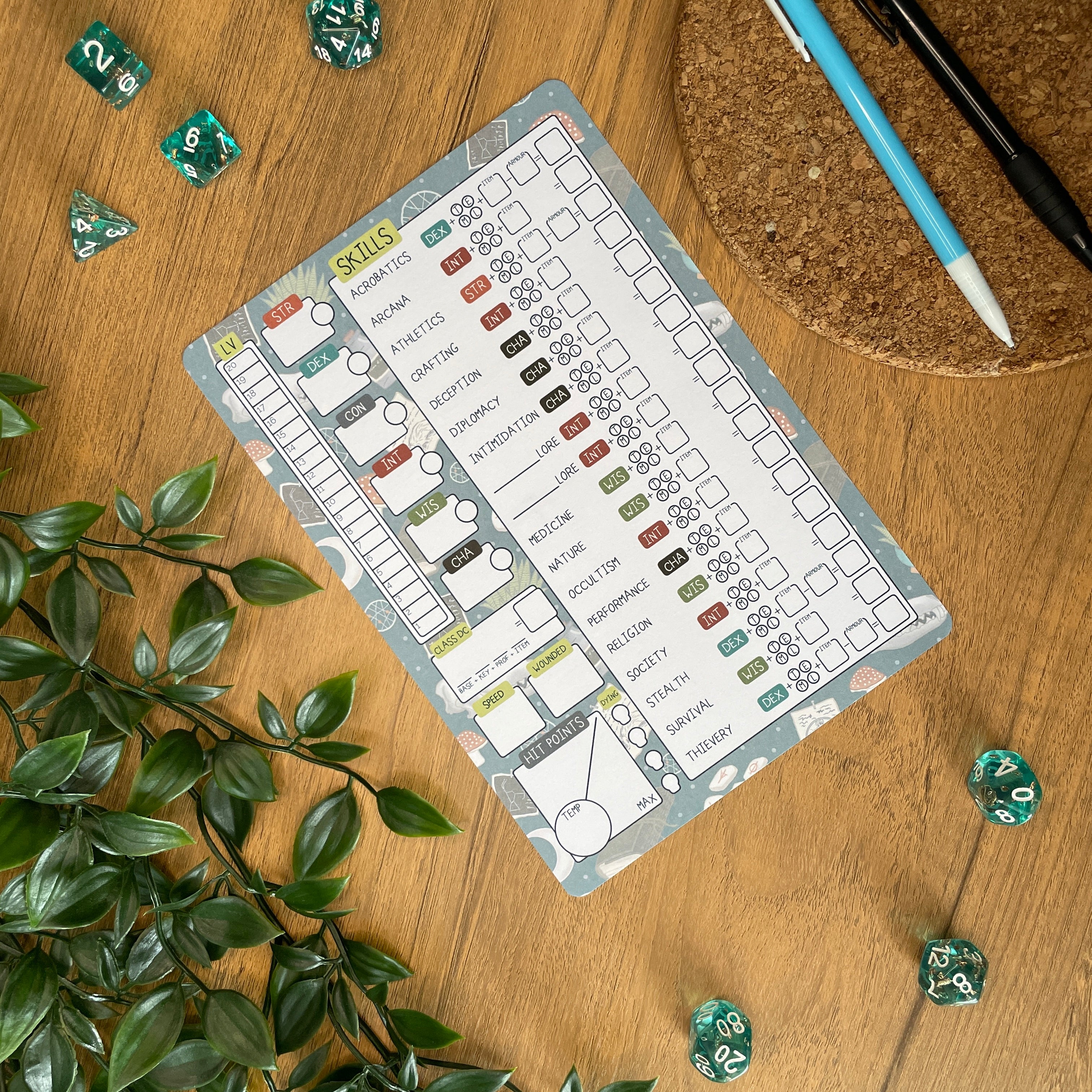 Druidic Nature A5 Pathfinder Skill Card set