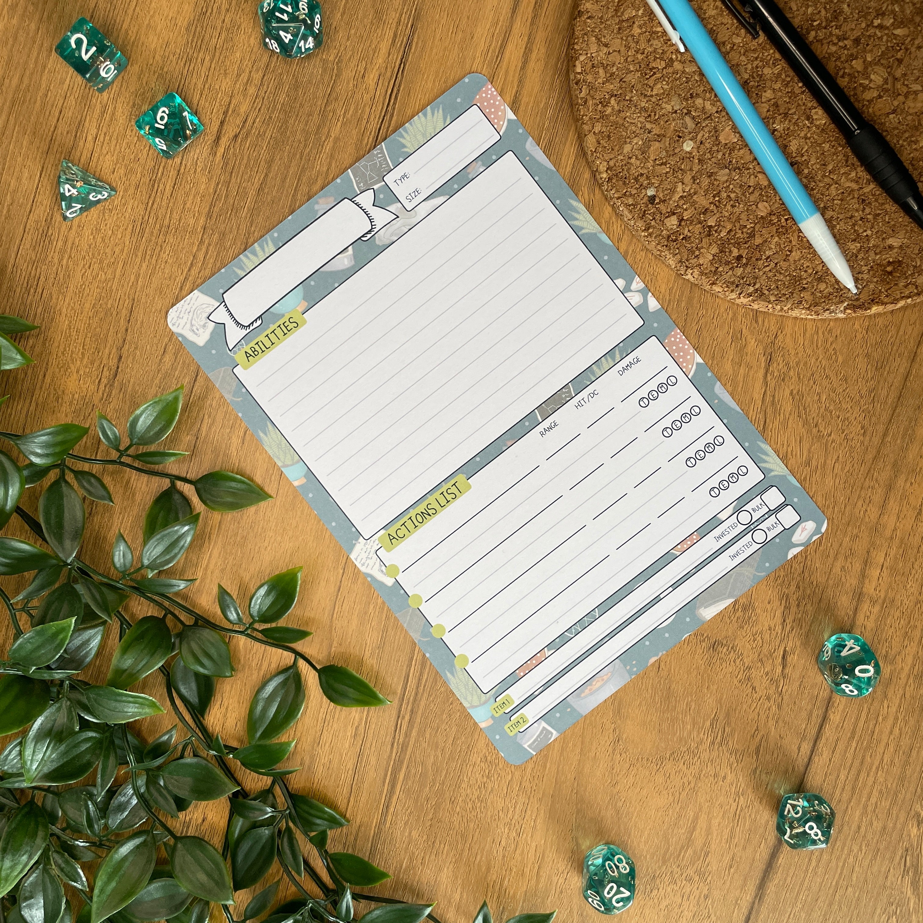 Druidic Nature A5 Pathfinder Skill Card set