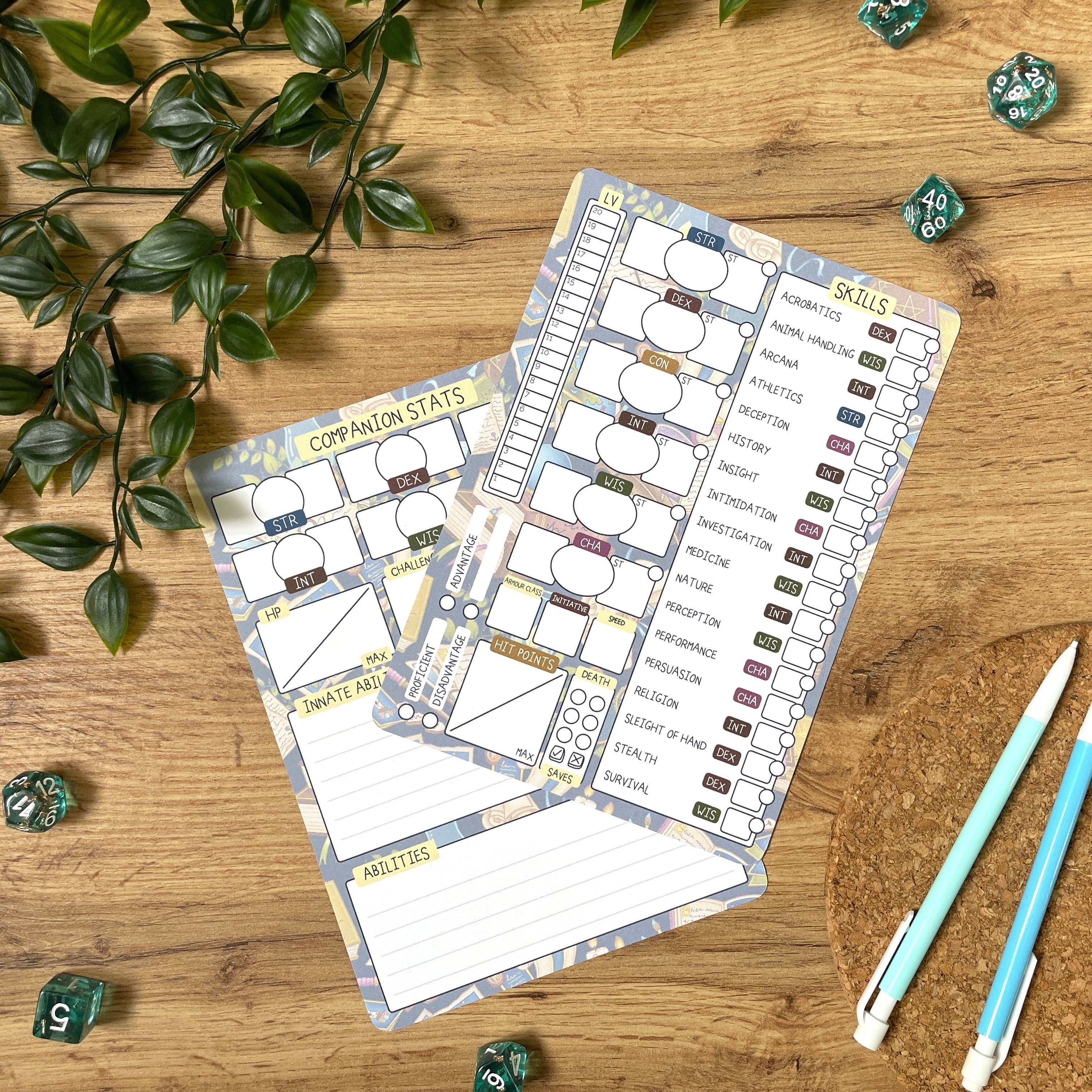 Fantasy Library A5 D&D5e Skill Card set