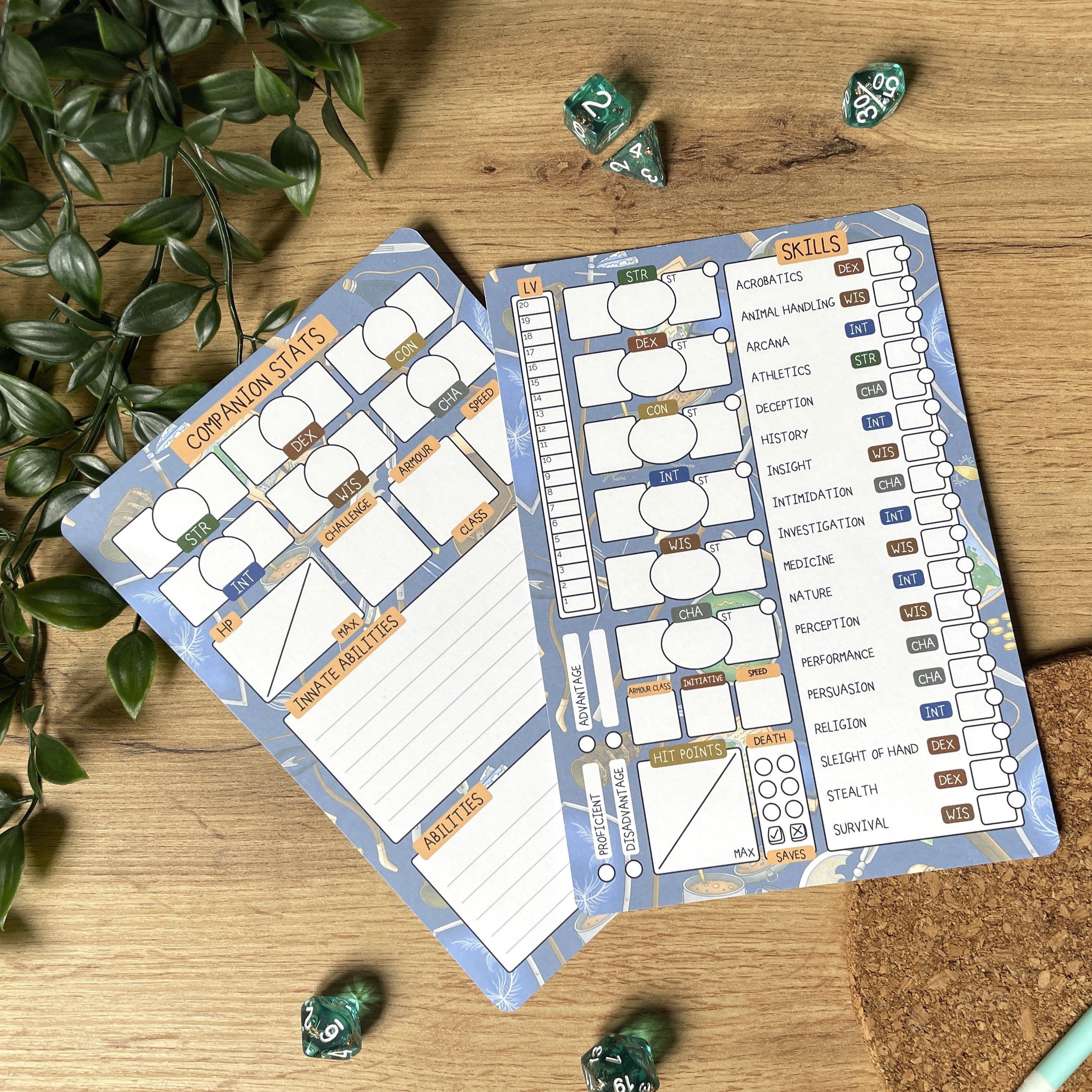 Fighter's Arsenal A5 D&D5e Skill Card set