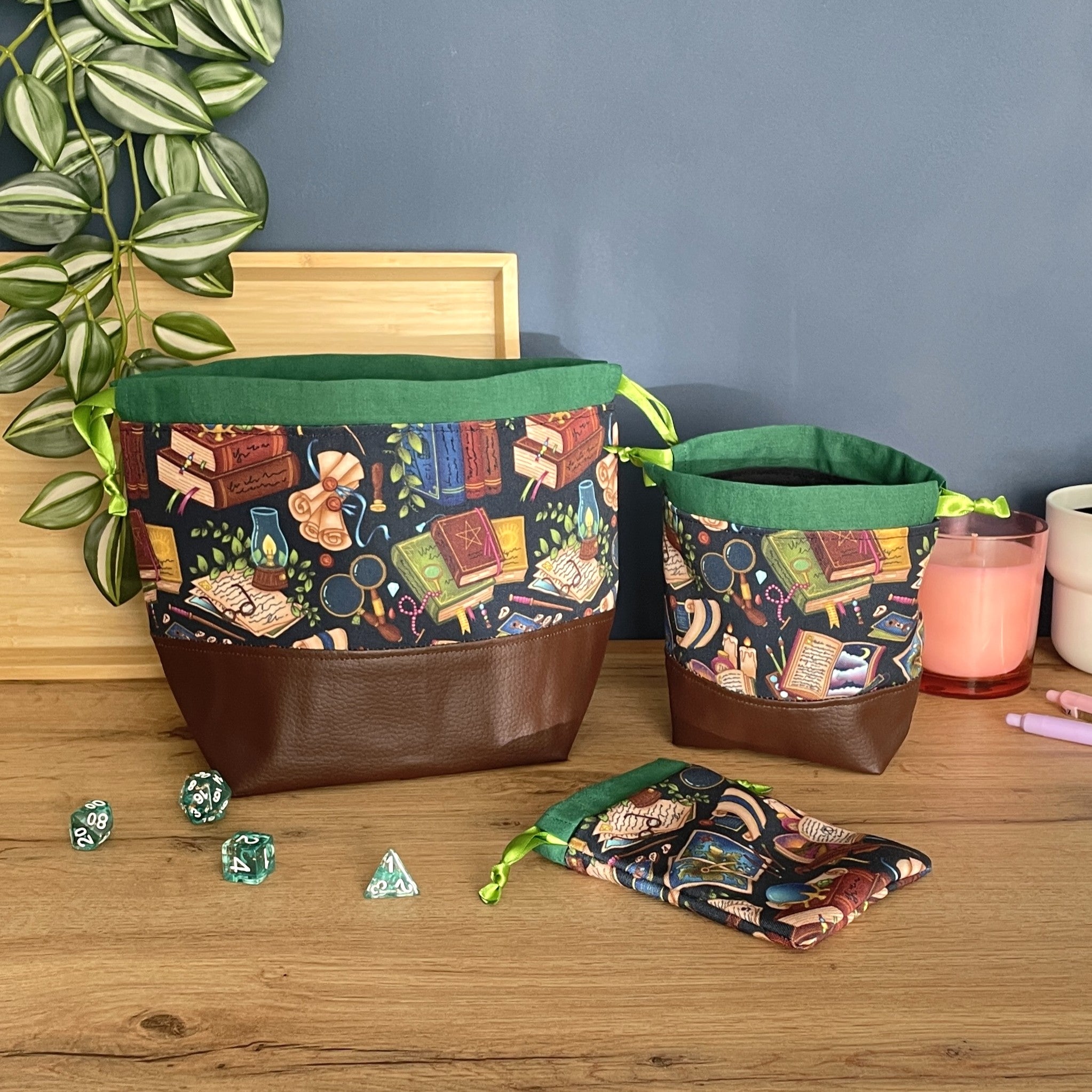 Fantasy Library Dice Bags