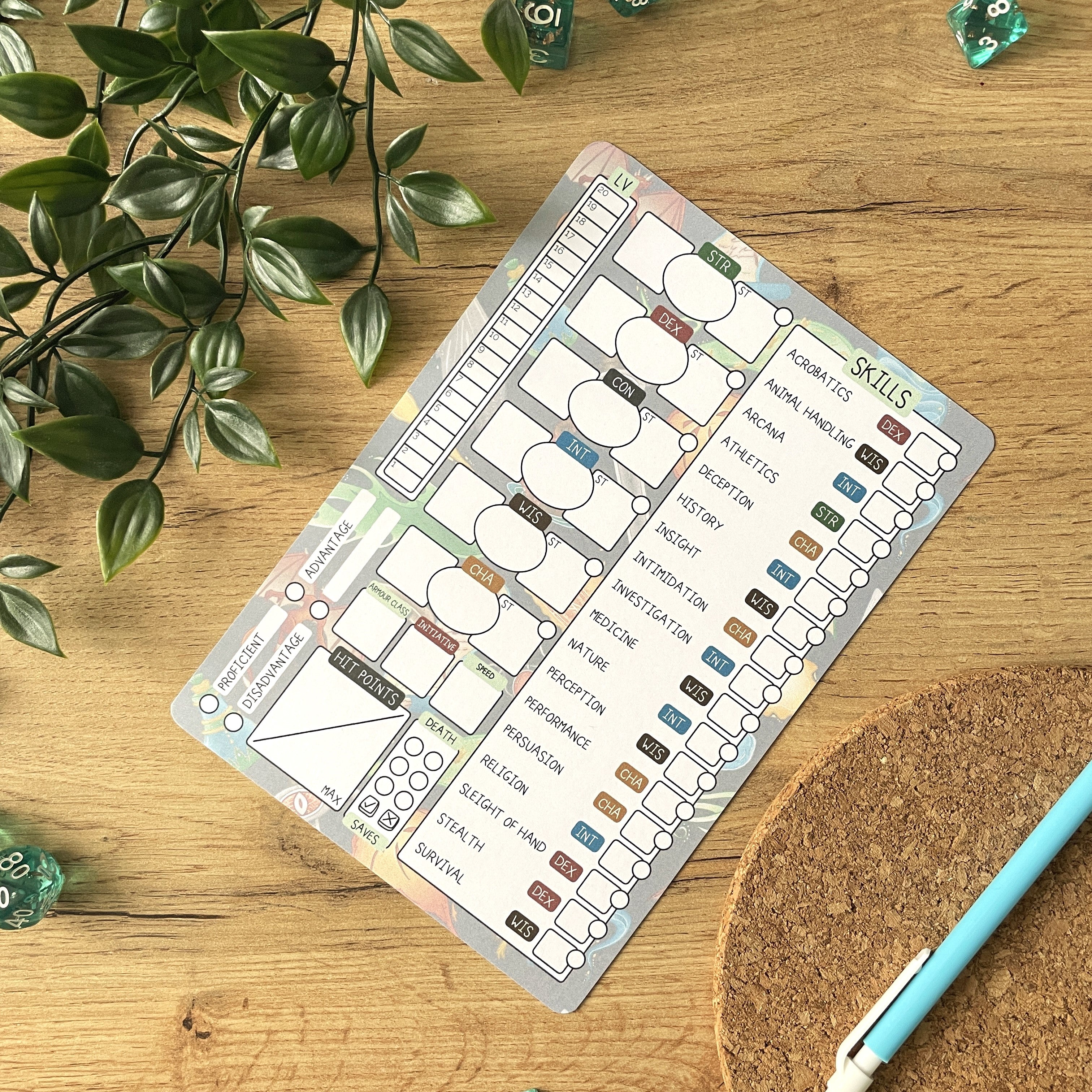 Warlock's Pact A5 D&D5e Skill Card set