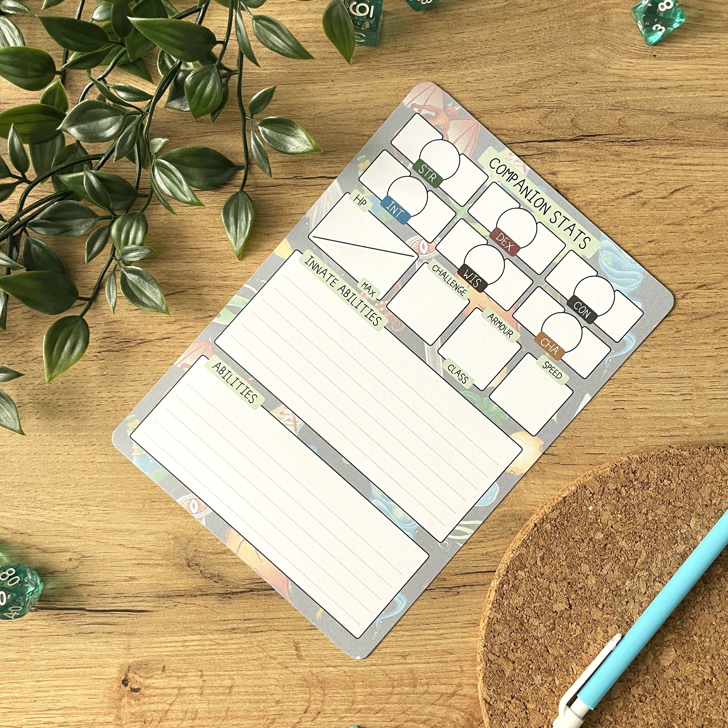 Warlock's Pact A5 D&D5e Skill Card set