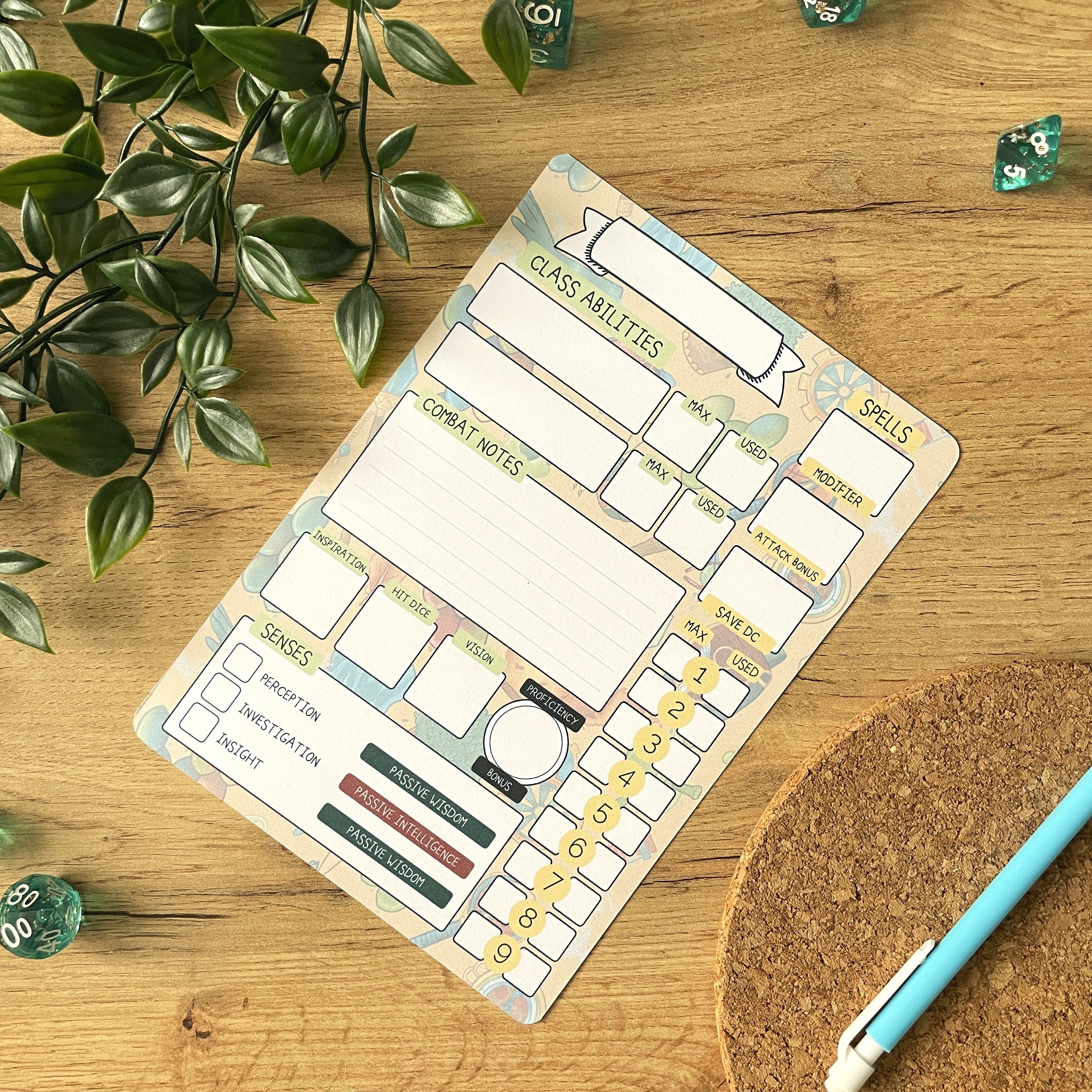 Sorcerer's Lineage A5 D&D5e Skill Card set