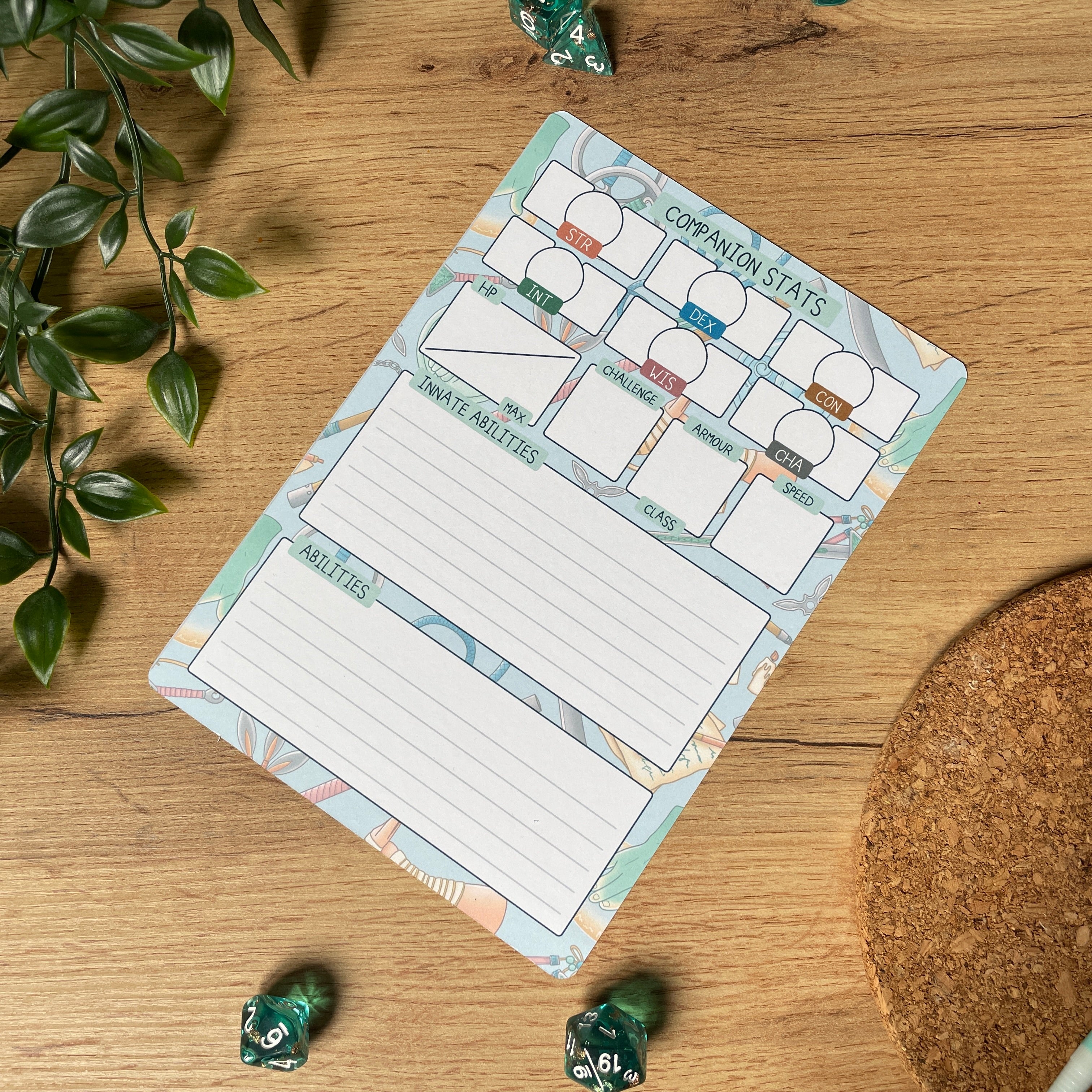 Monk's Enlightening A5 D&D5e Skill Card set