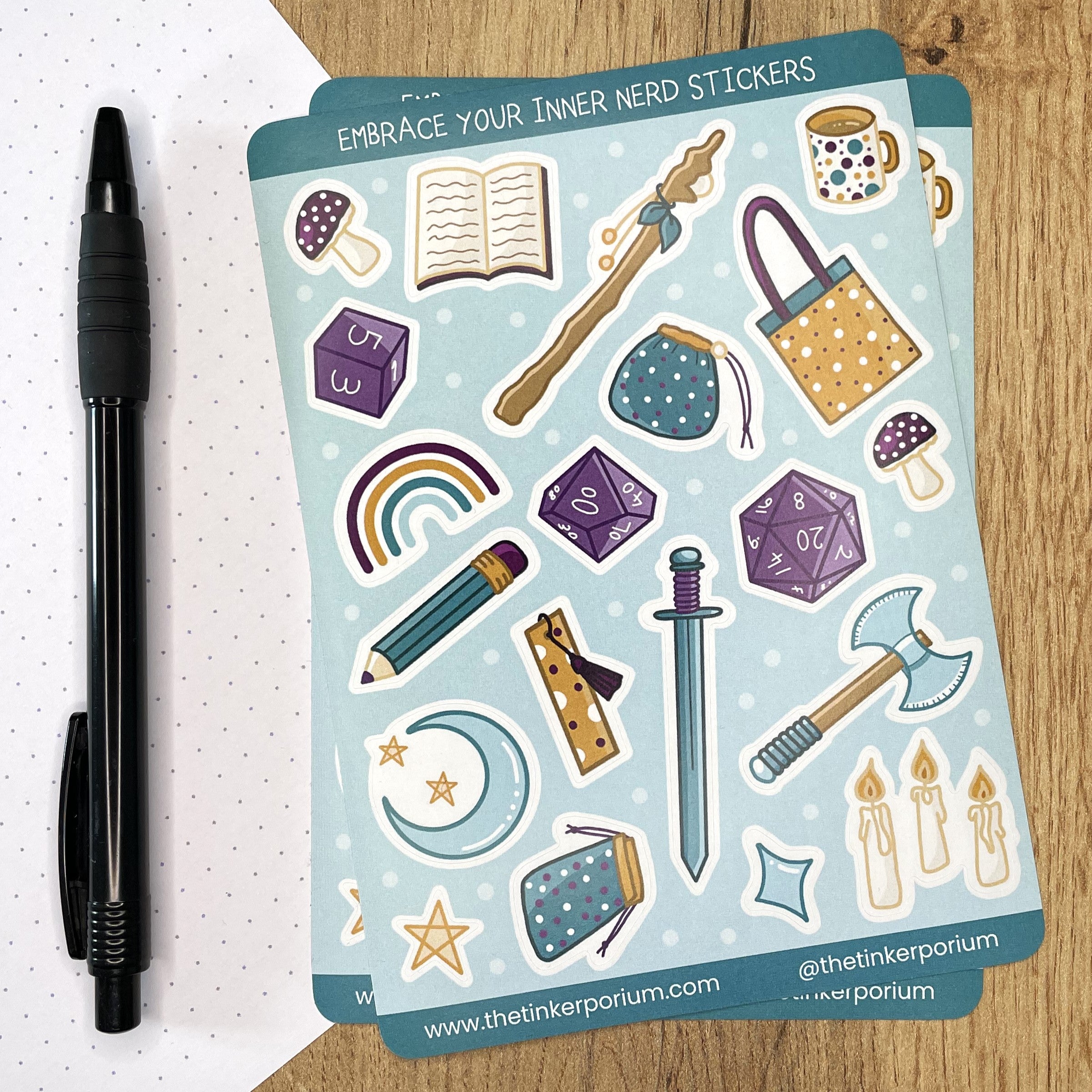 Embrace Your Inner Nerd A6 Sticker set