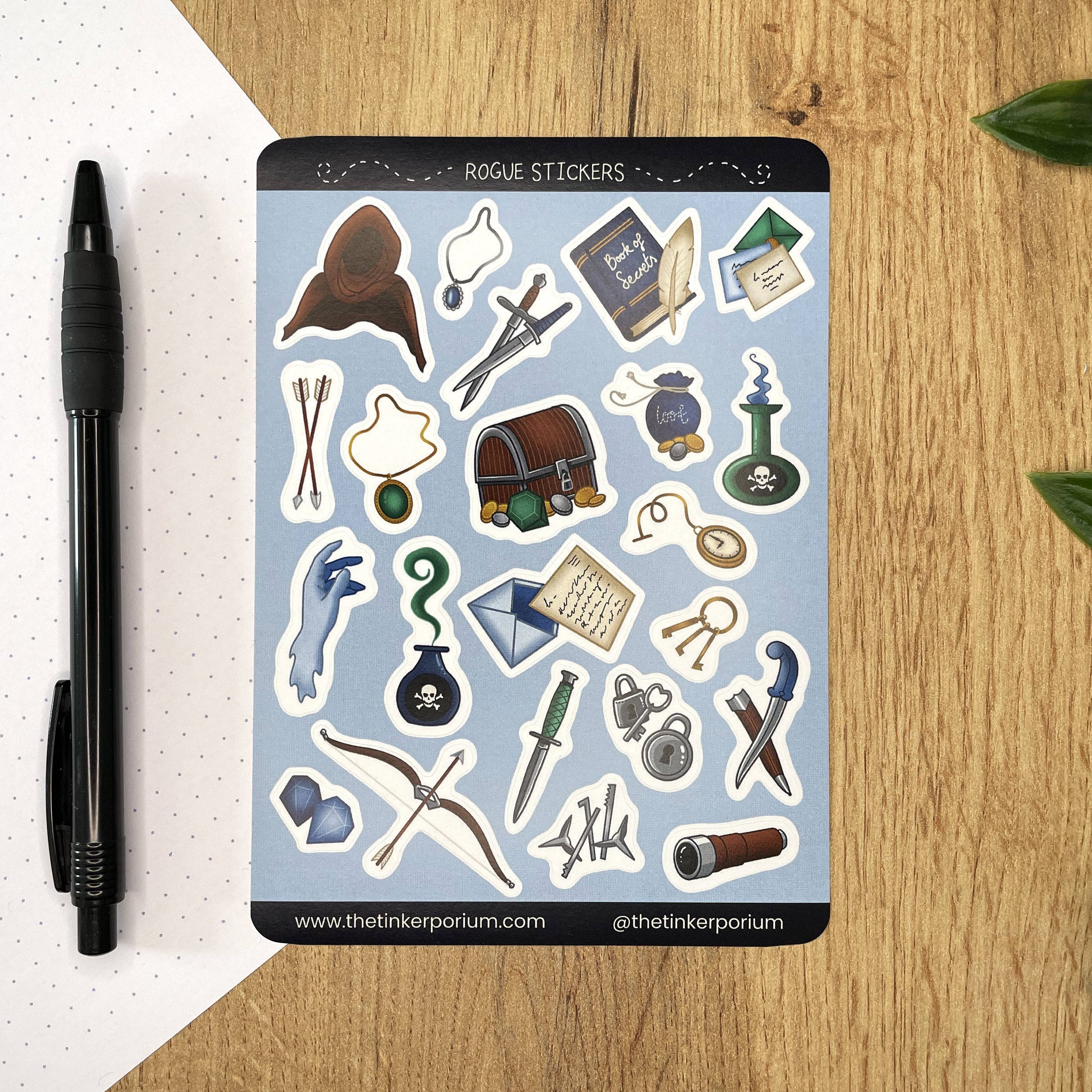 Rogue's Racket A6 Sticker set