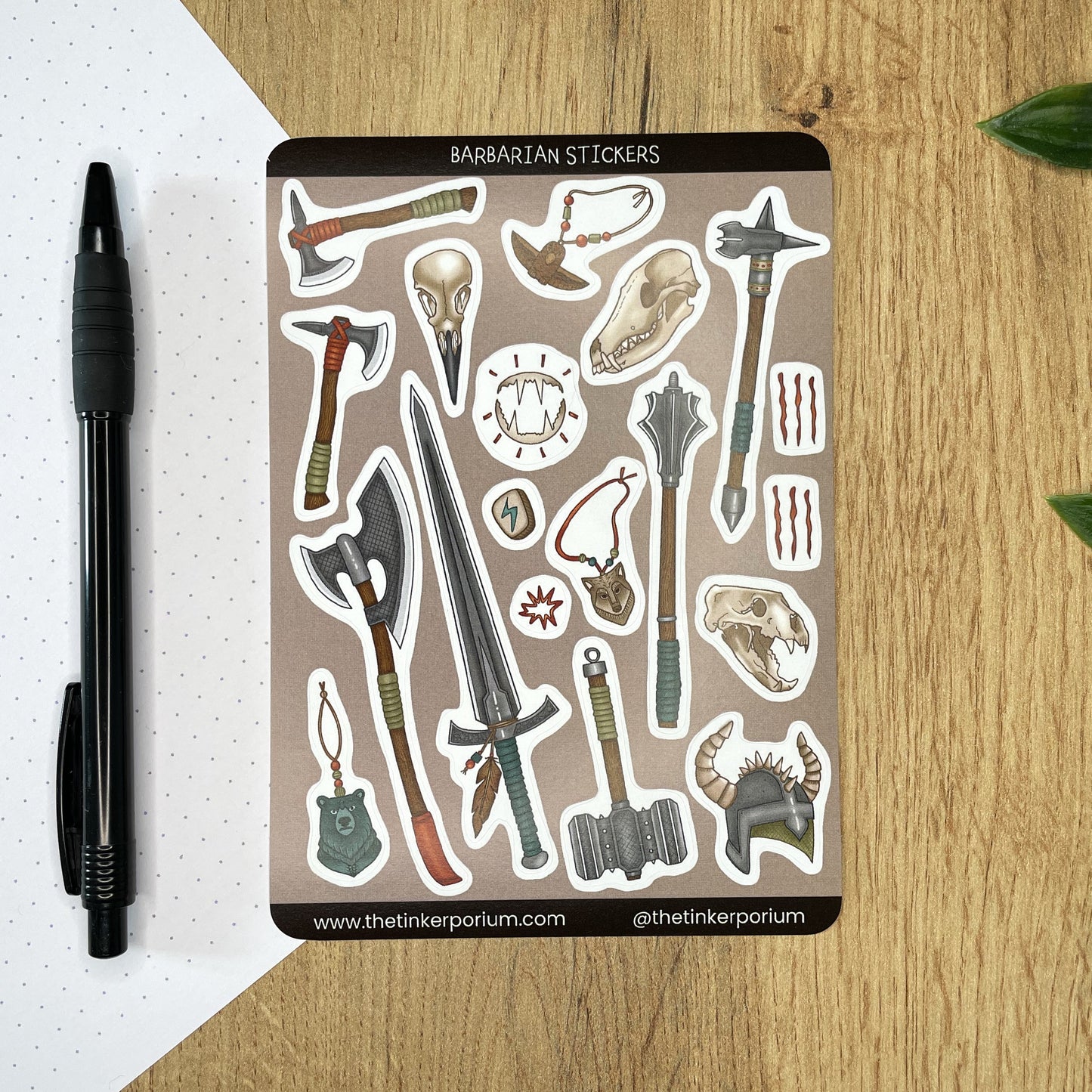 Barbarian's Rage A6 Sticker set