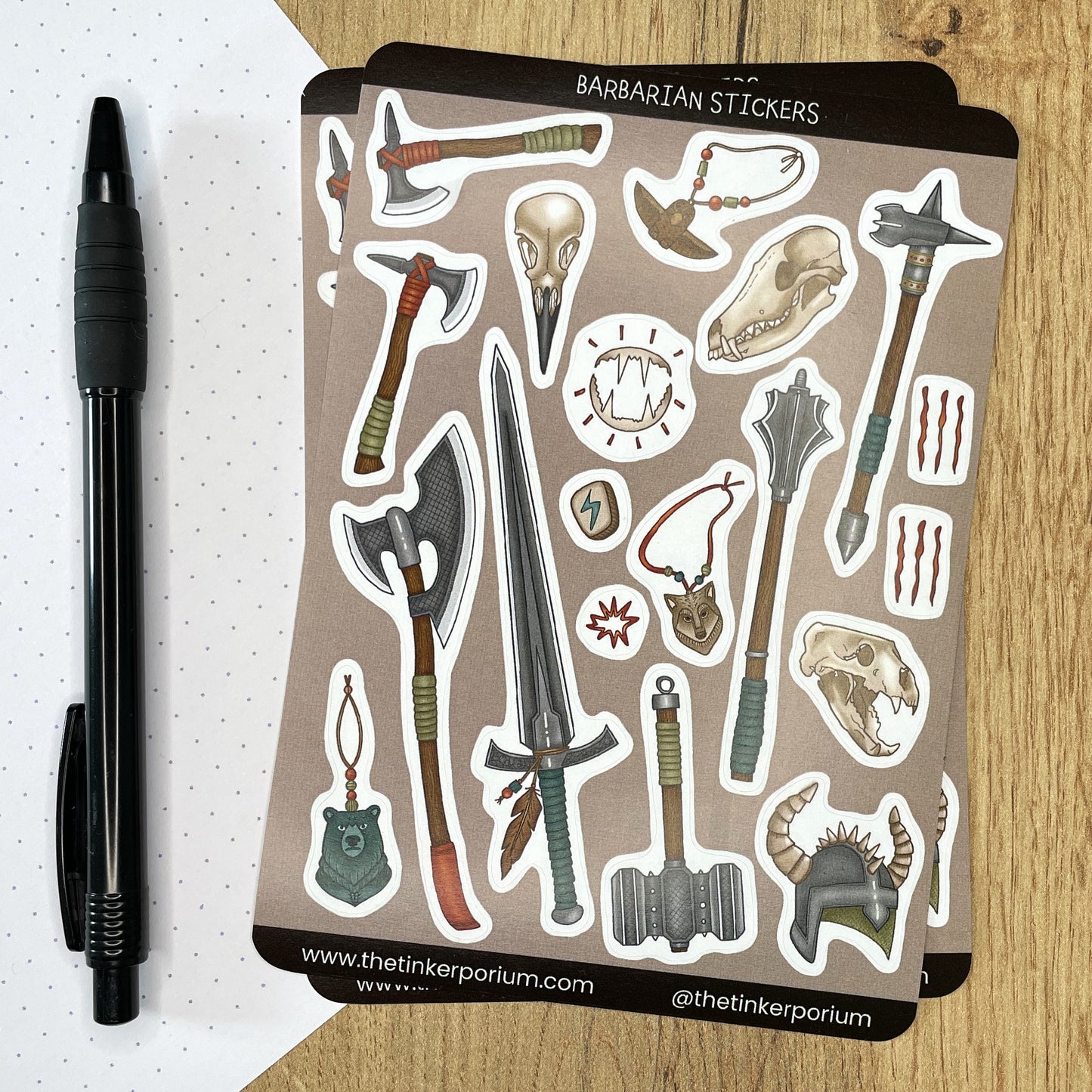 Barbarian's Rage A6 Sticker set
