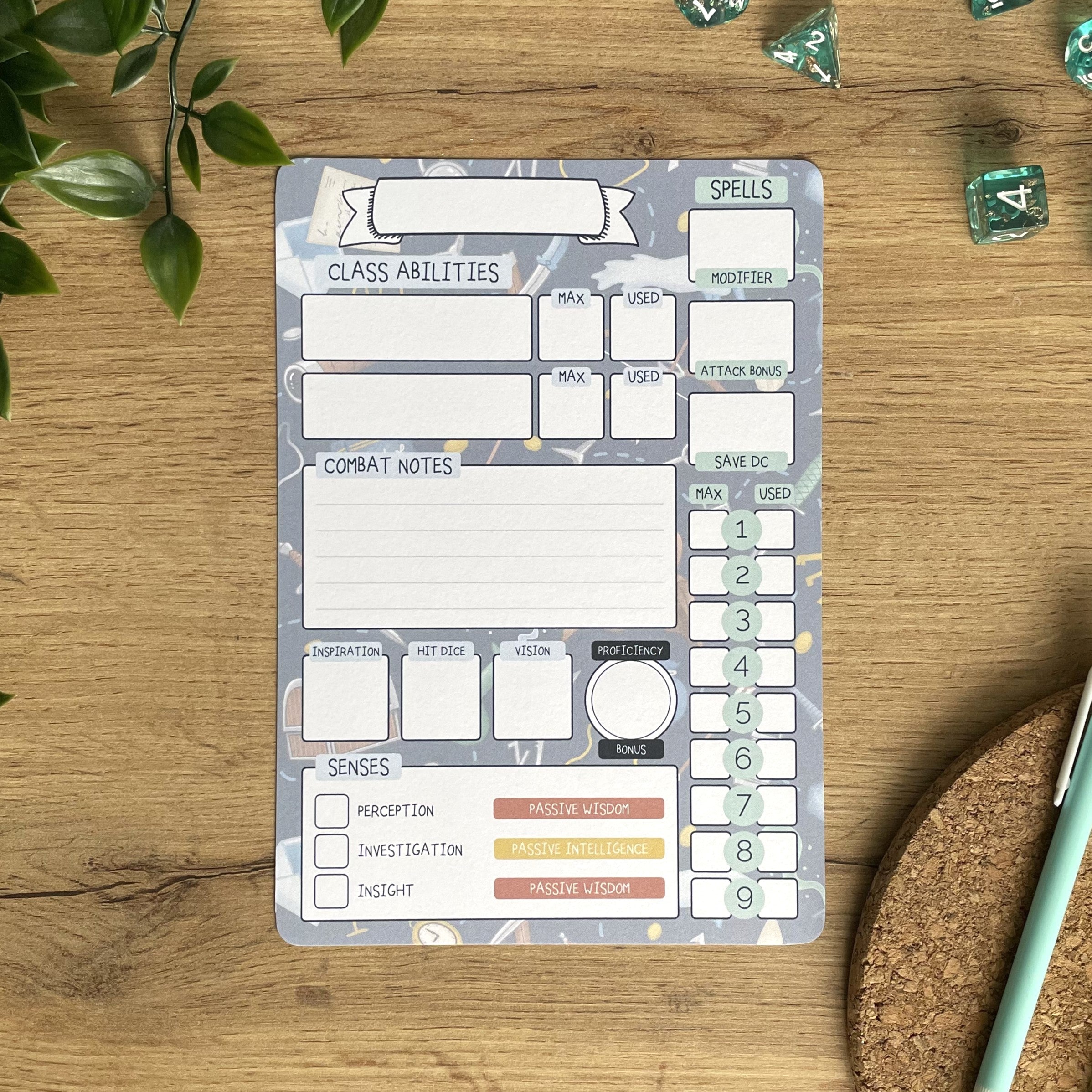 Rogue's Racket A5 D&D5e Skill Card set