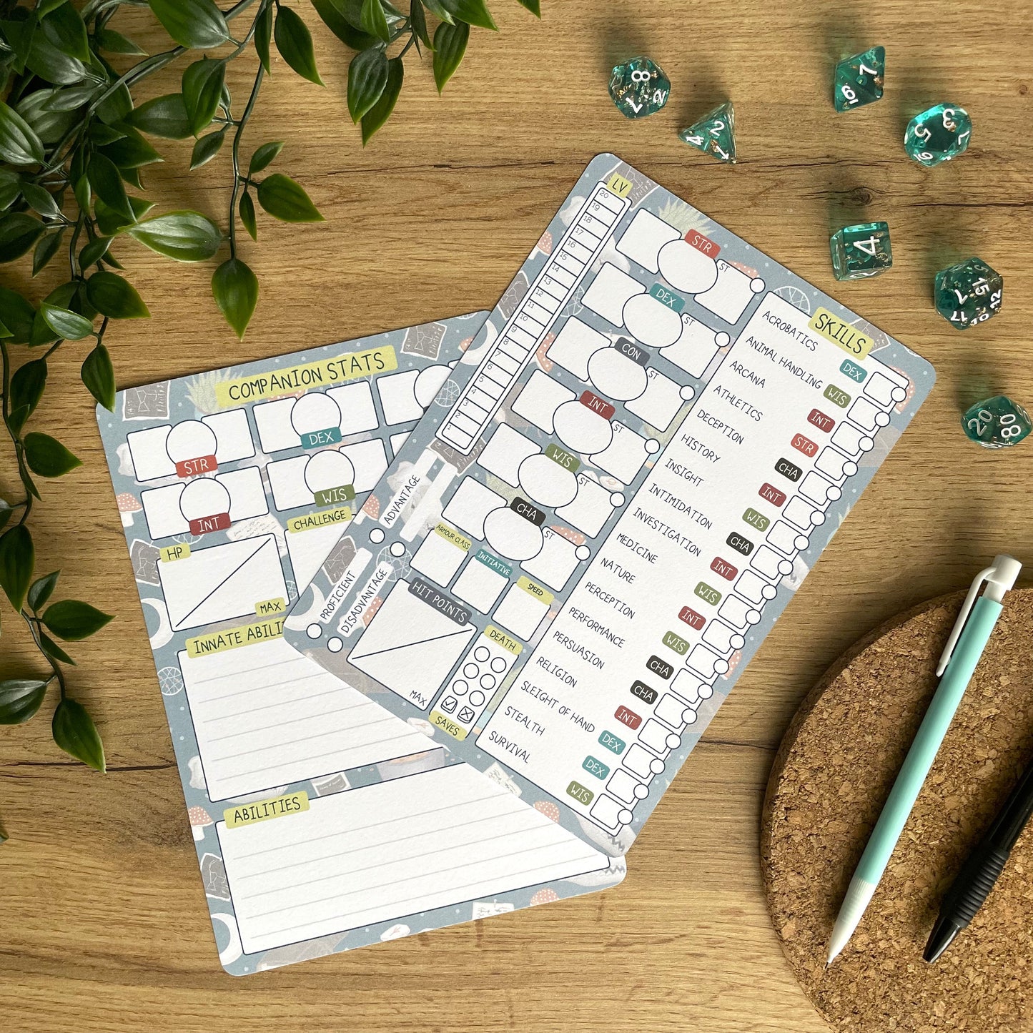 Druidic Nature A5 D&D5e Skill Card set