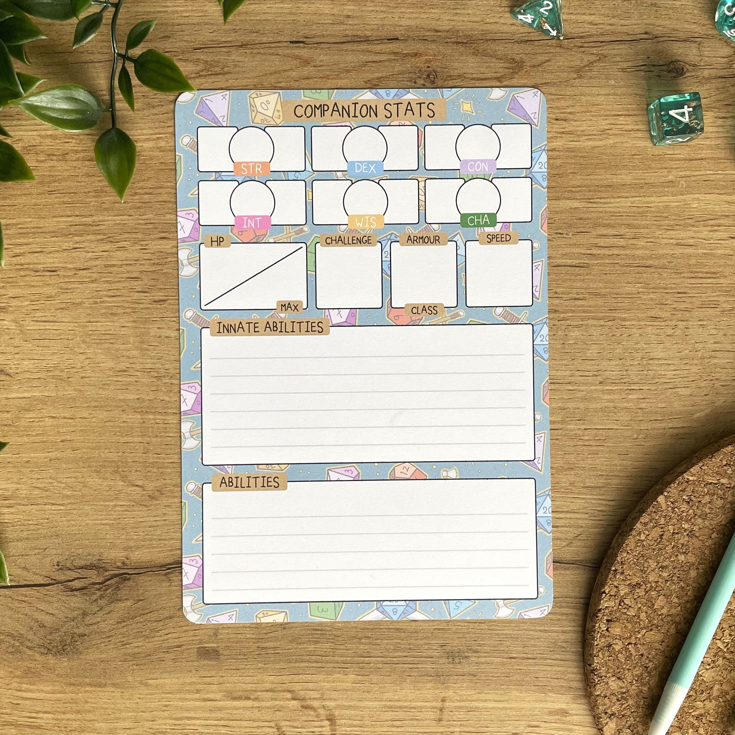 An Adventurer's Life A5 D&D5e Skill Card set