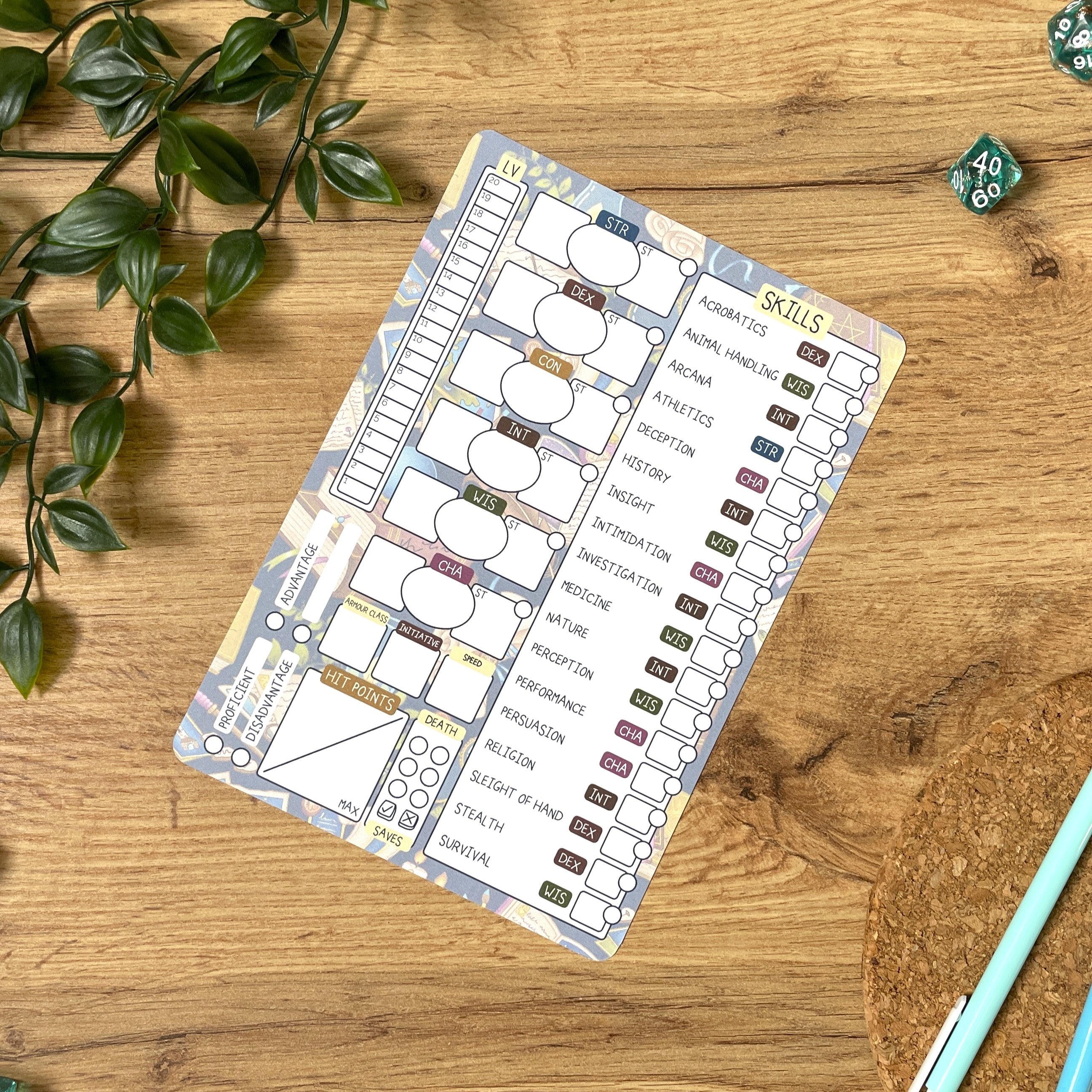 Fantasy Library A5 D&D5e Skill Card set