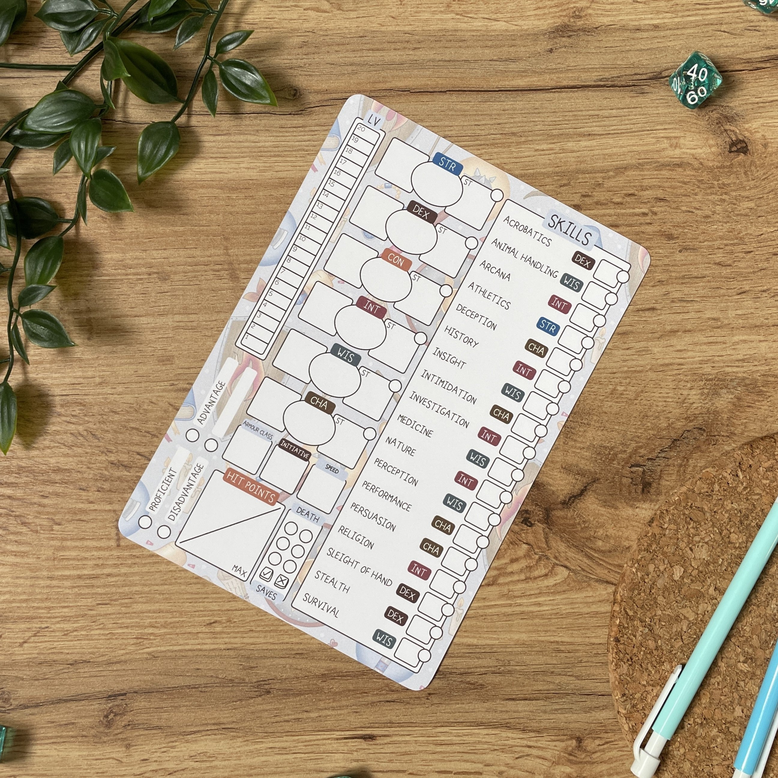 Cleric's Doctrine A5 D&D5e Skill Card set