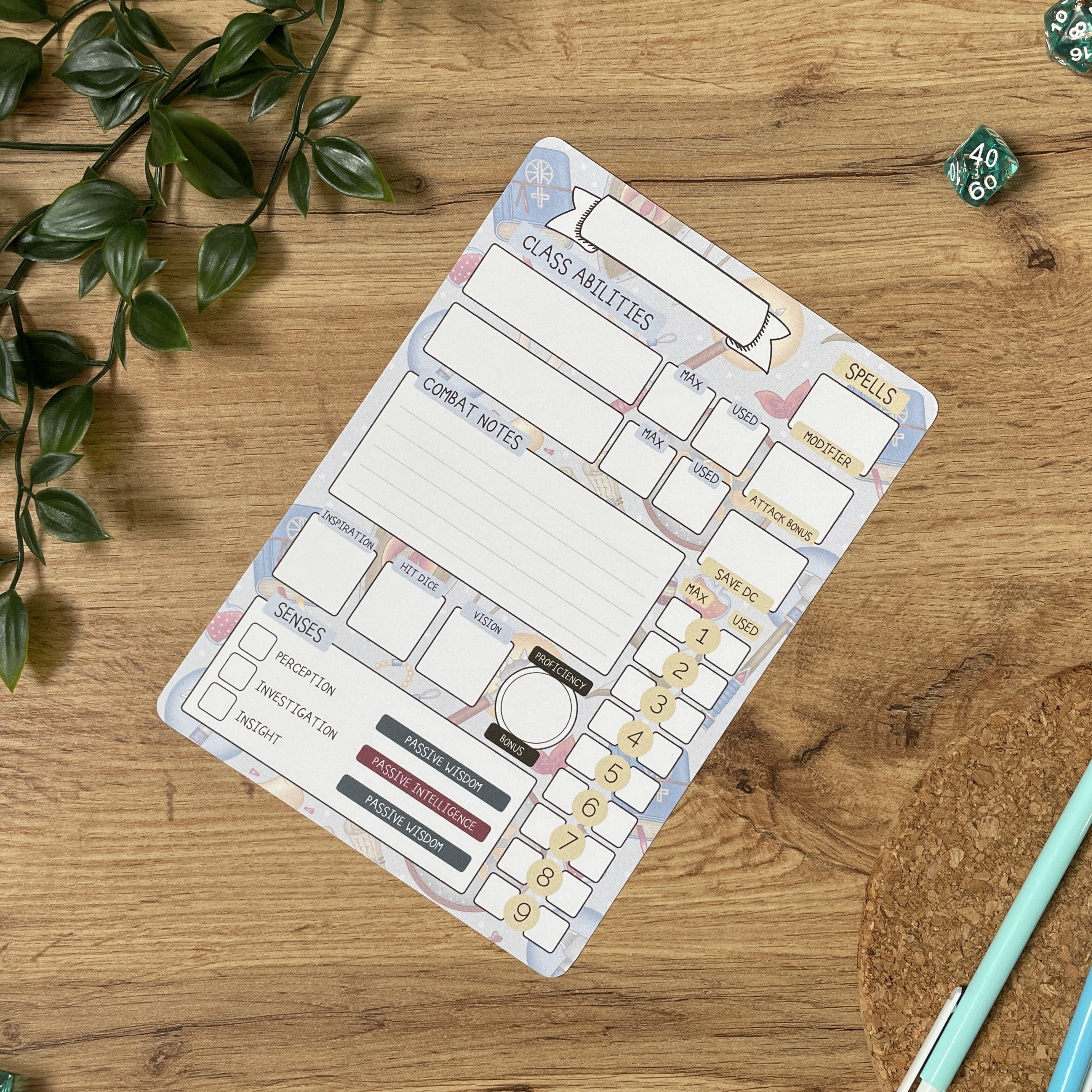 Cleric's Doctrine A5 D&D5e Skill Card set