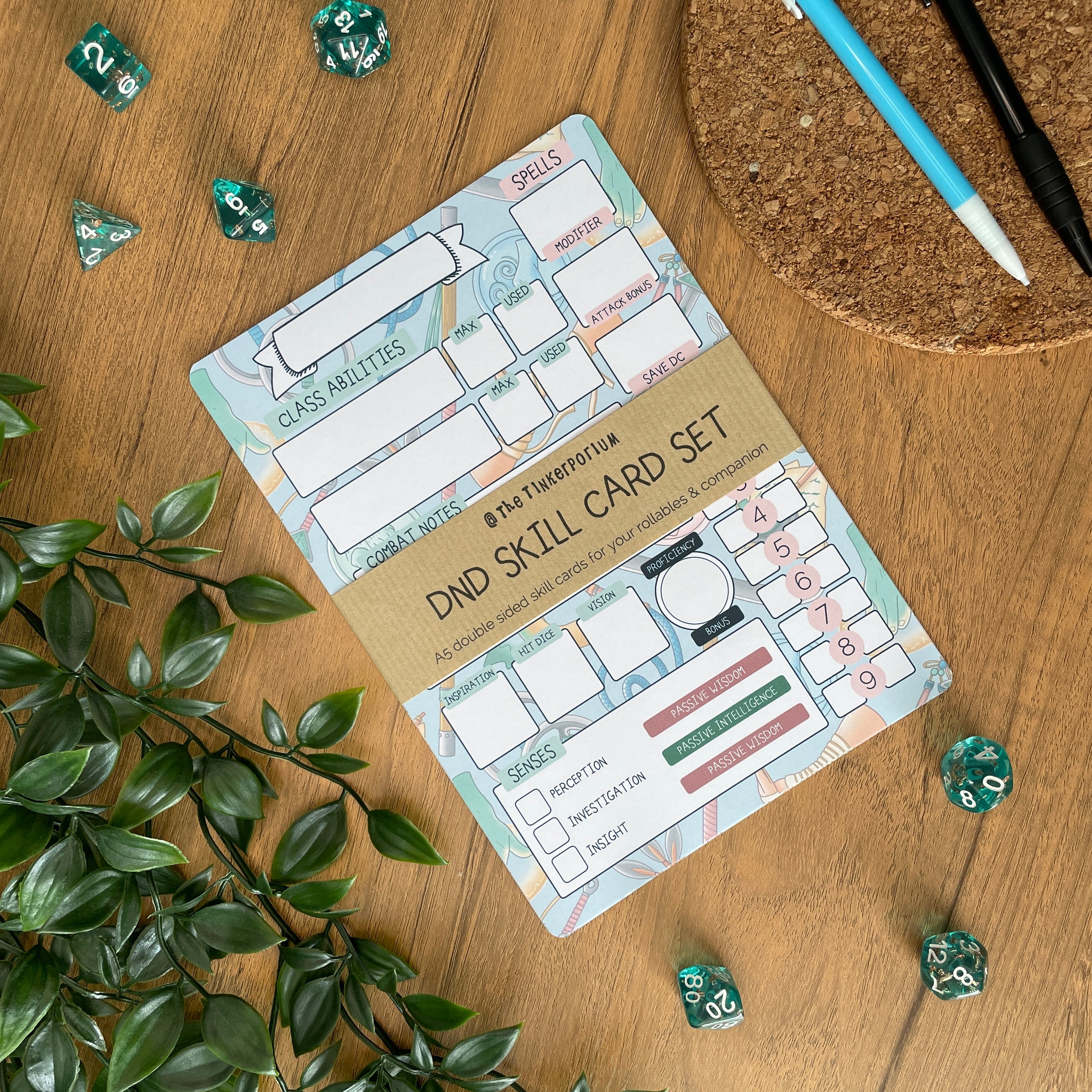 Monk's Enlightening A5 D&D5e Skill Card set