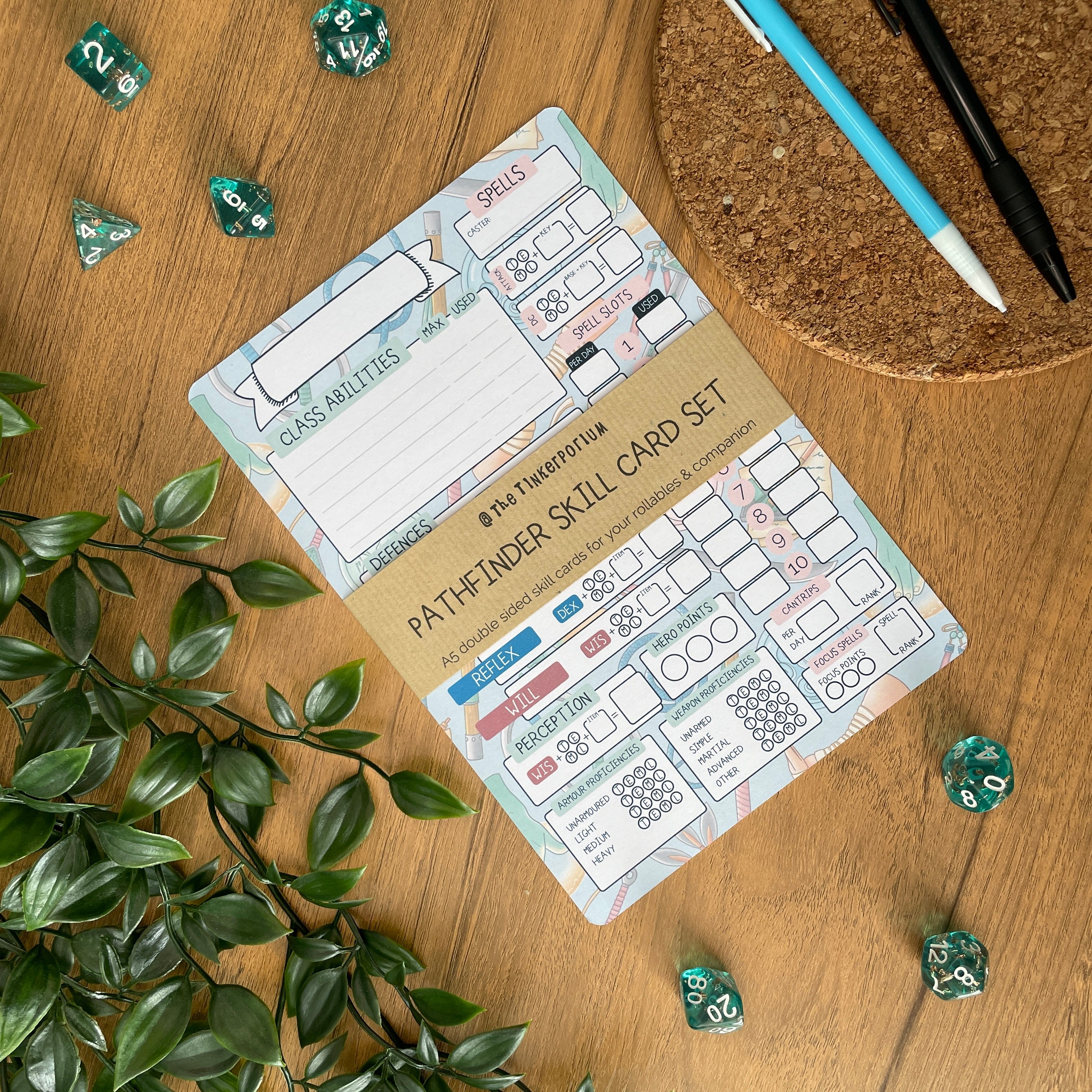 Monk's Enlightening A5 Pathfinder Skill Card set