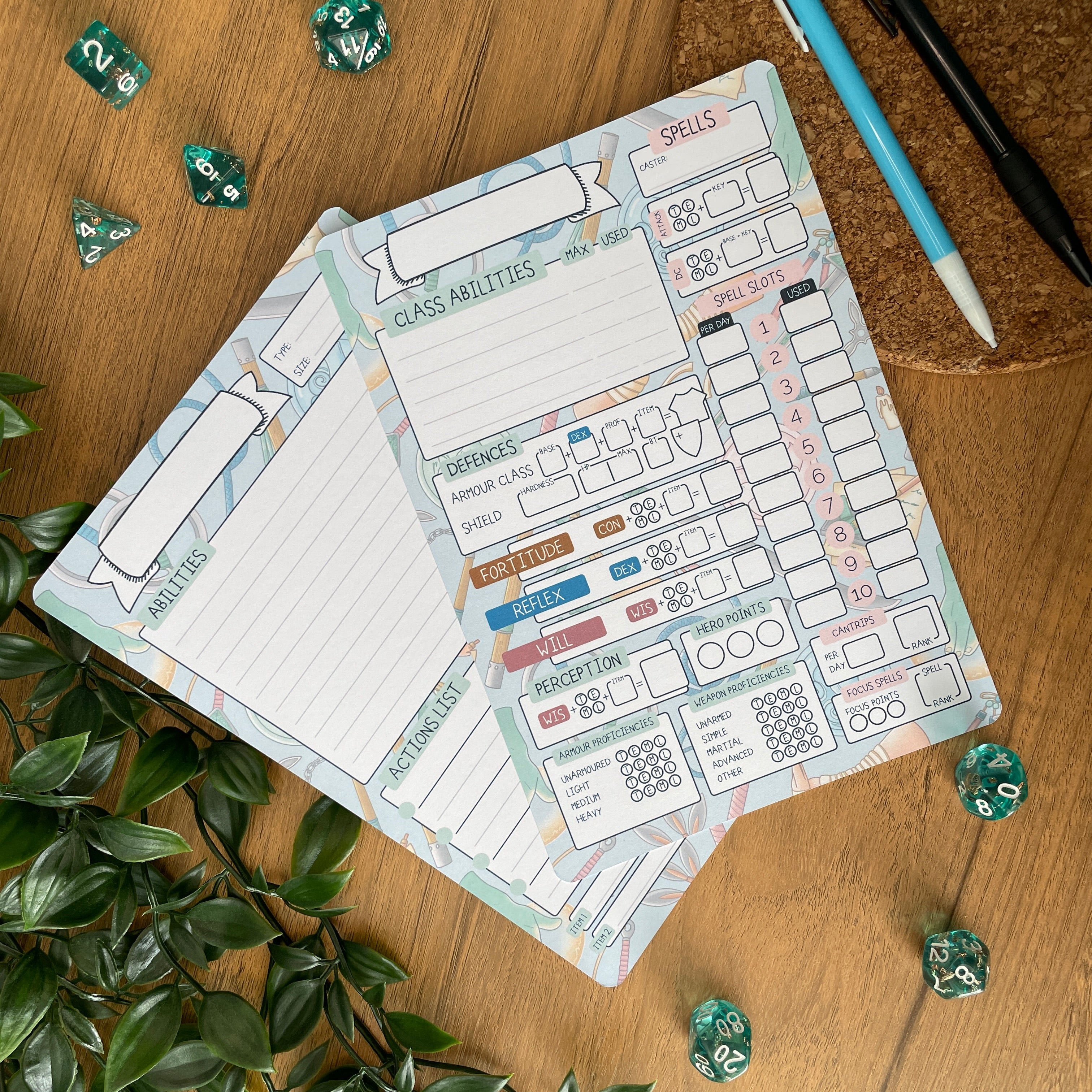 Monk's Enlightening A5 Pathfinder Skill Card set