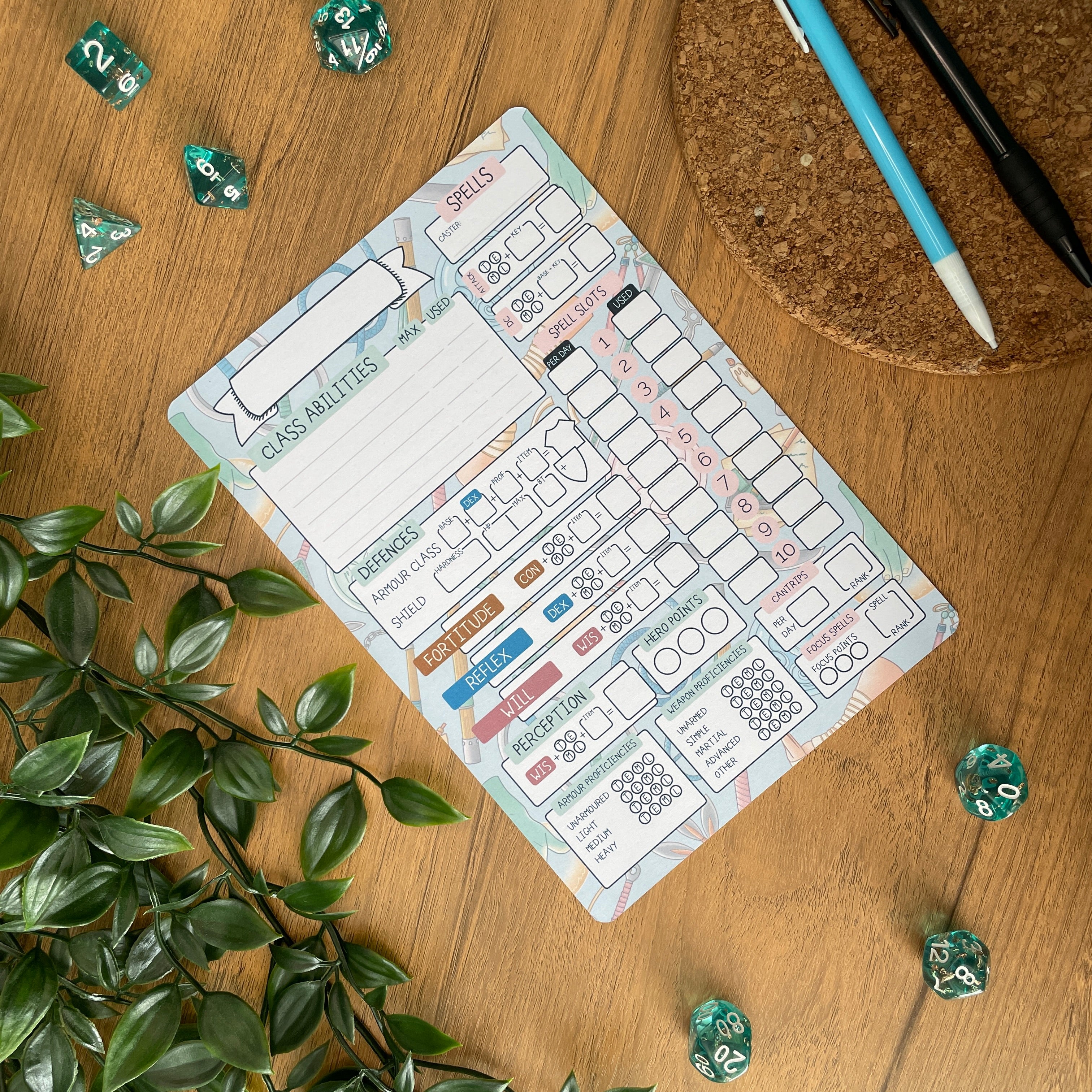 Monk's Enlightening A5 Pathfinder Skill Card set