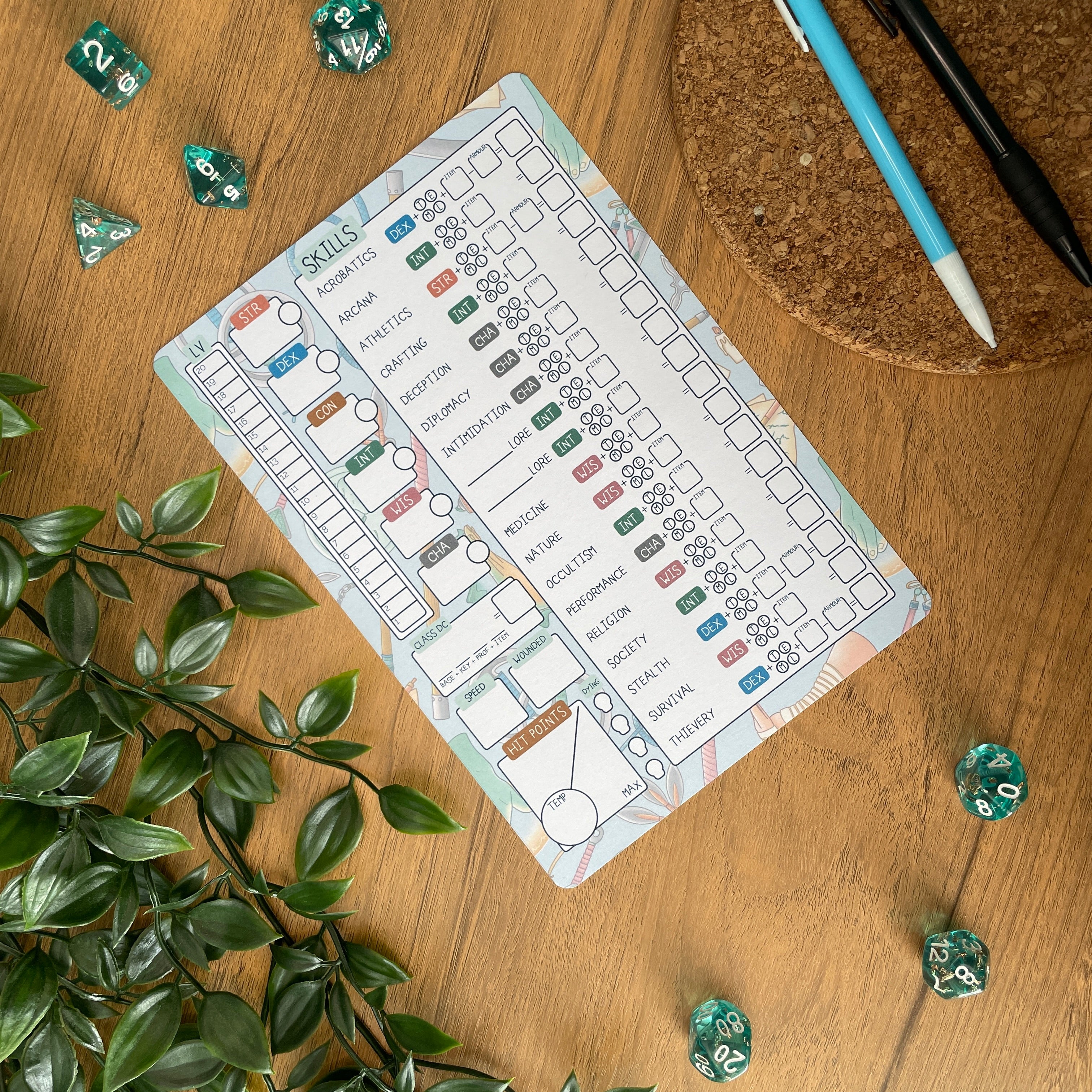 Monk's Enlightening A5 Pathfinder Skill Card set