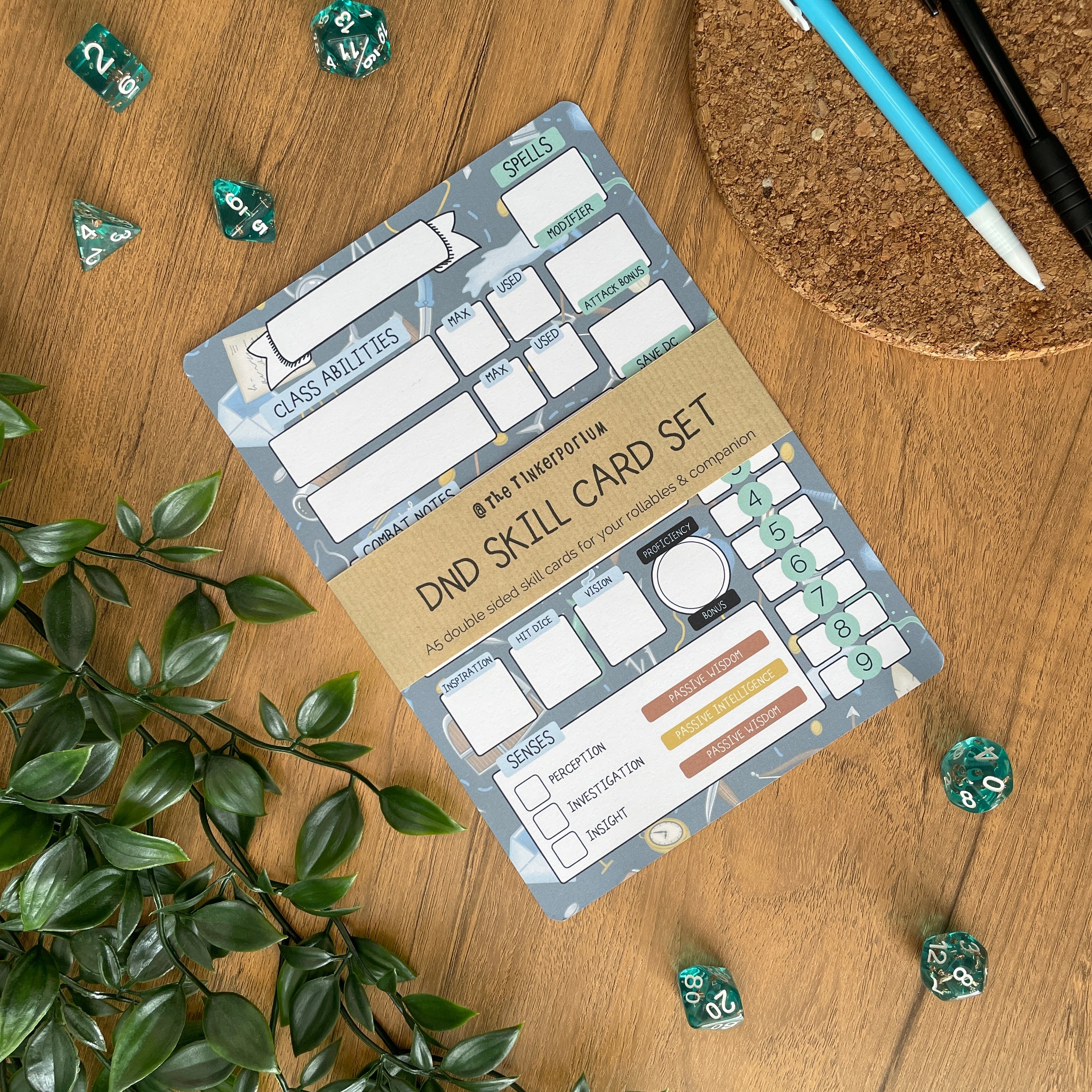 Rogue's Racket A5 D&D5e Skill Card set