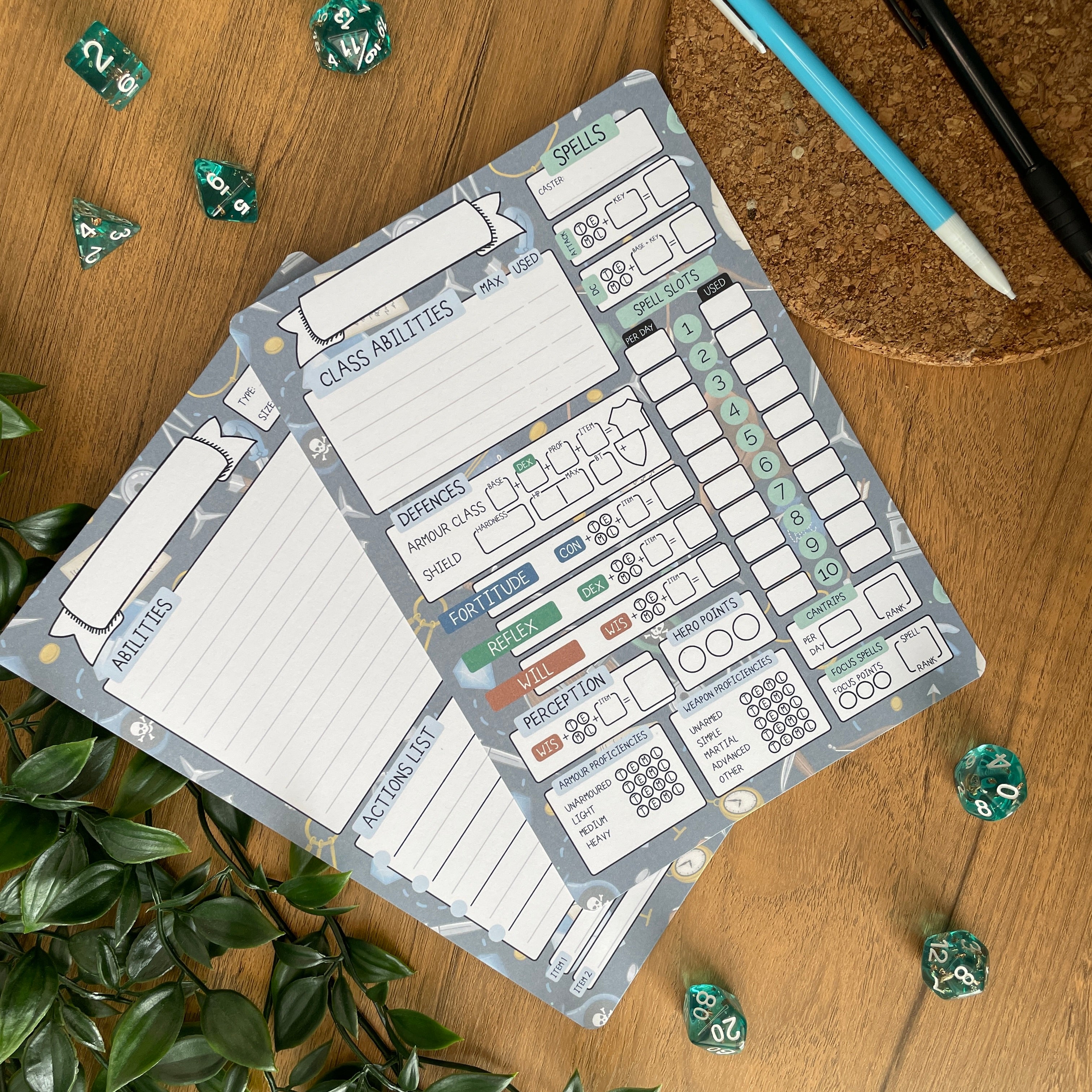 Rogue's Racket A5 Pathfinder Skill Card set